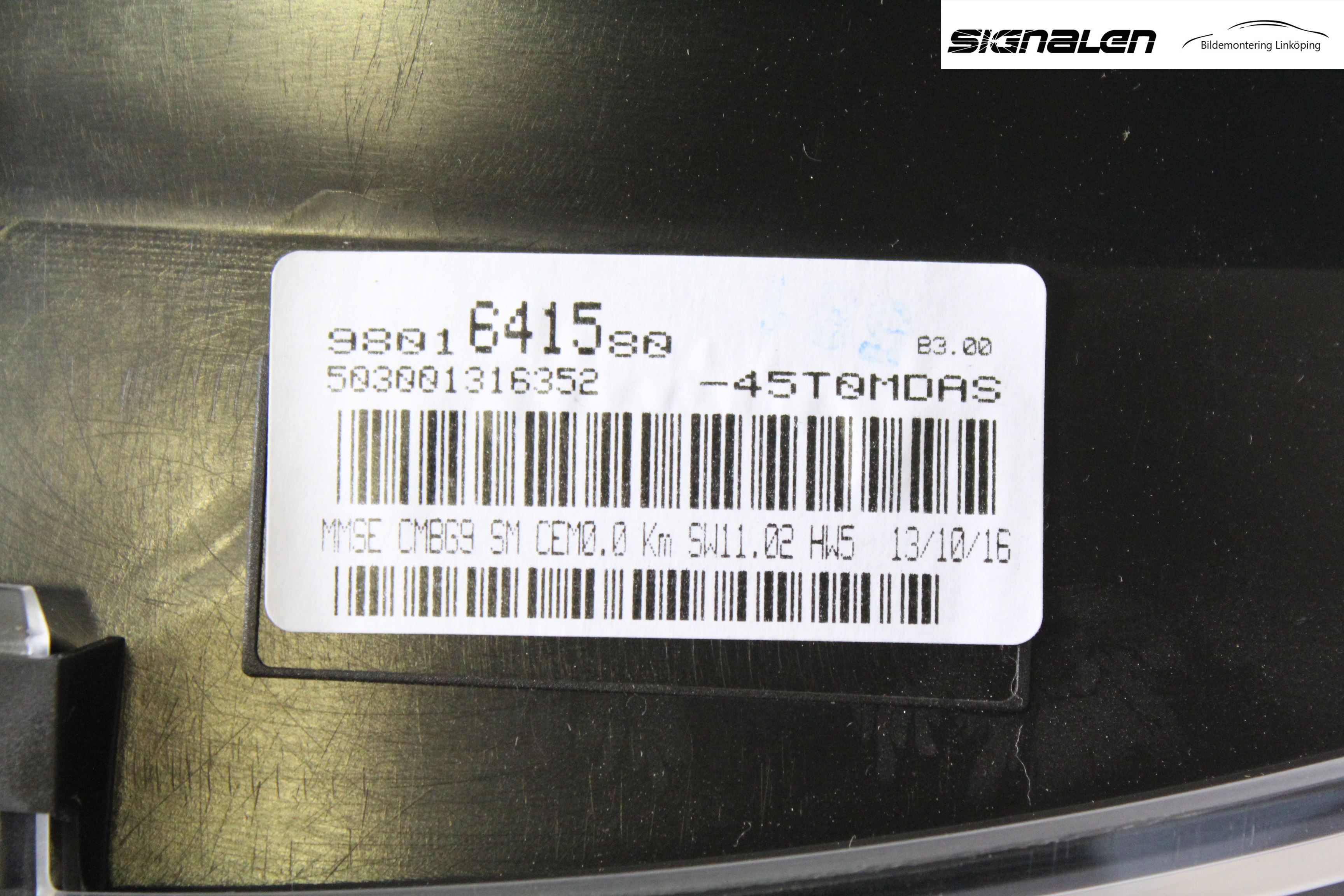 Peugeot PARTNER 16-18 Instrument Komb