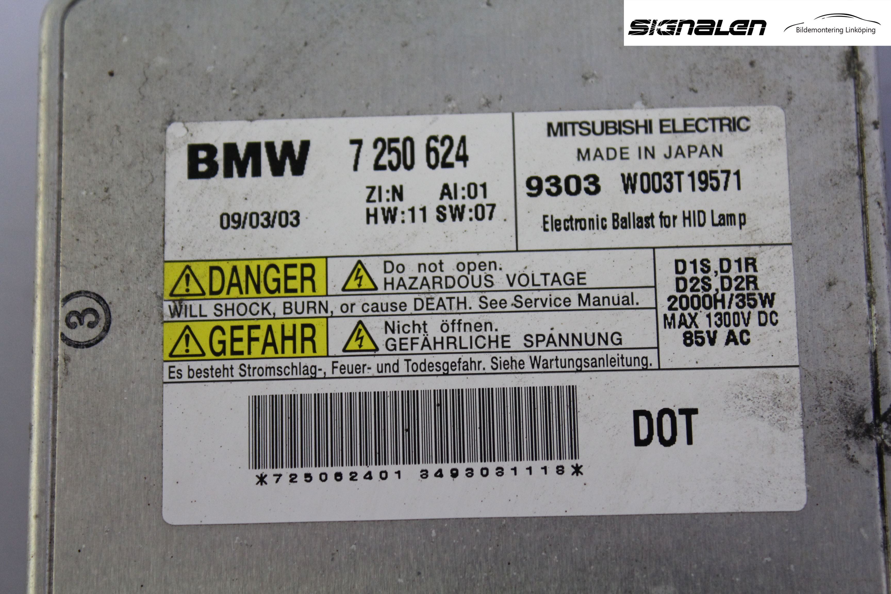 BMW 3 E90/91 SED/TOU 05-12 Styrenhet Strålkastare
