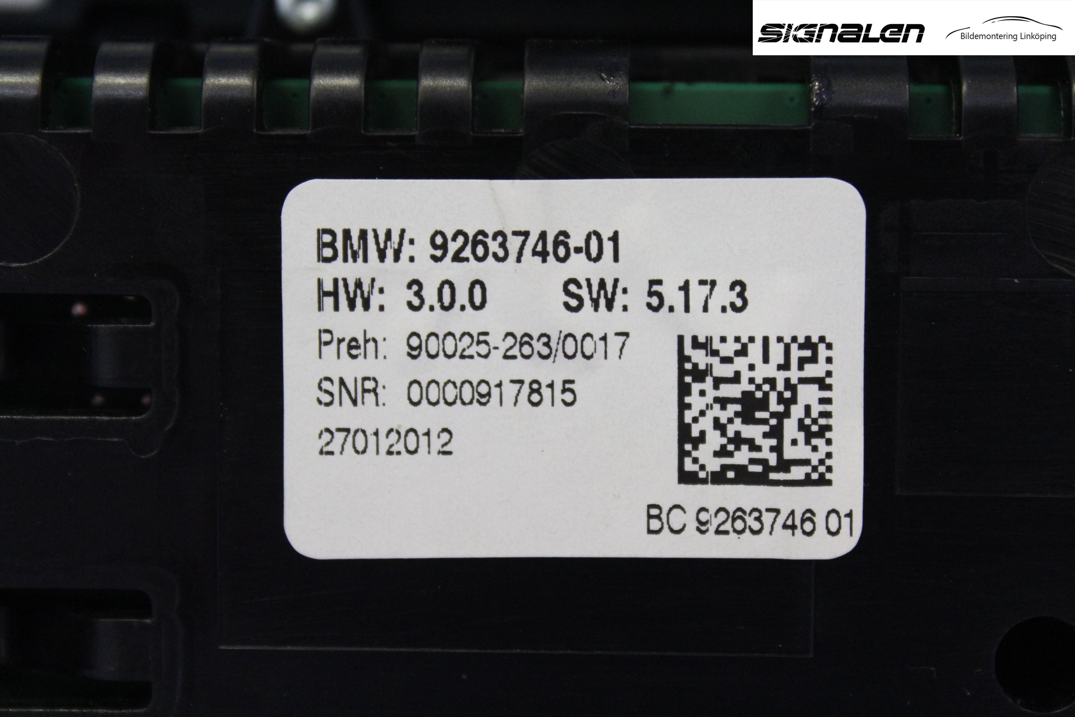 BMW 5 F10/F11/F18 09-17 Ac Styrenhet Ac Manöveren