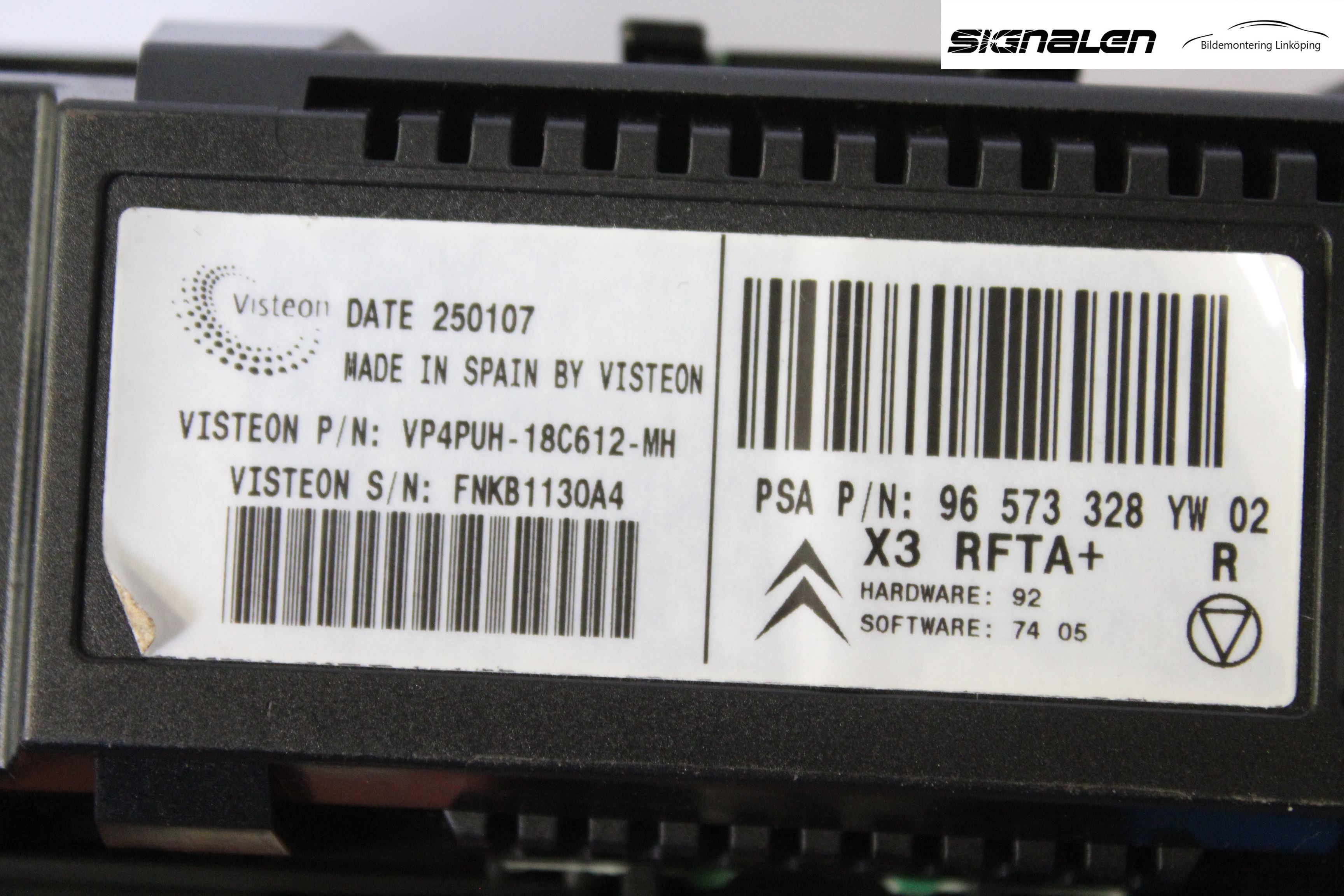 Citroen C5     05-08 Ac Styrenhet Ac Manöveren