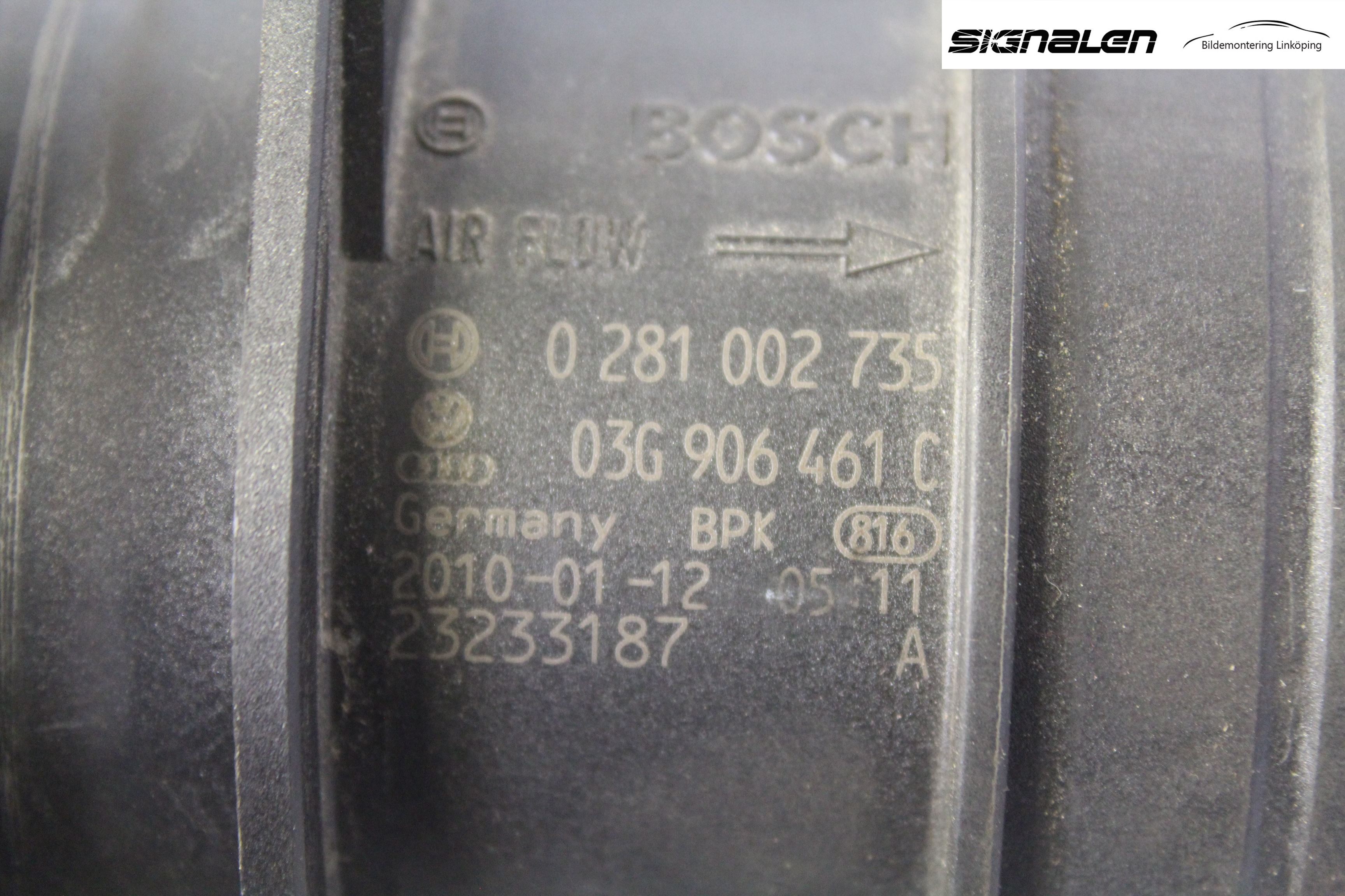 Volkswagen VW GOLF VI 09-13 Injluftmassamätare