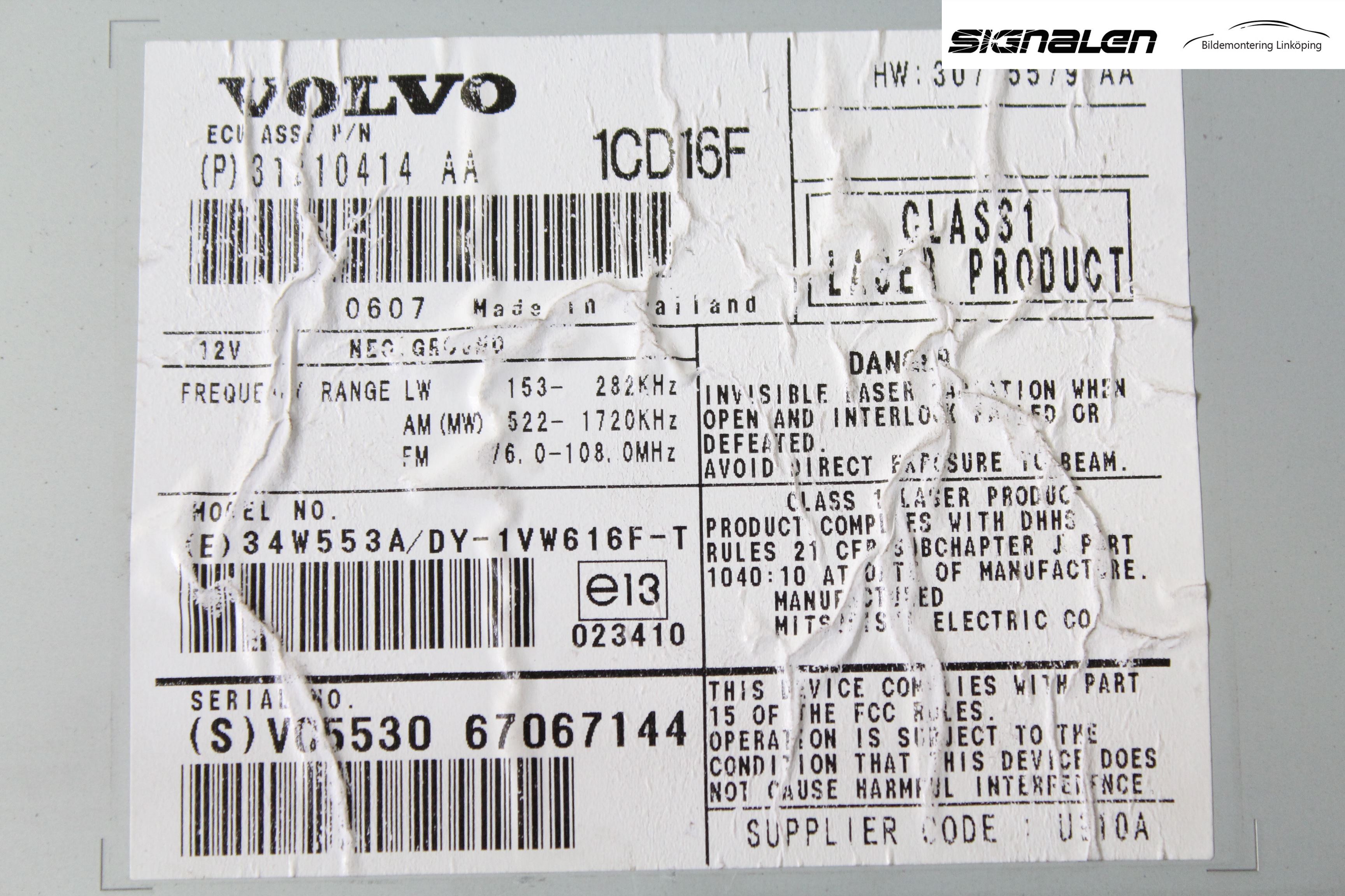 Volvo V50 04-07 Cd Radio - Multimediapanel