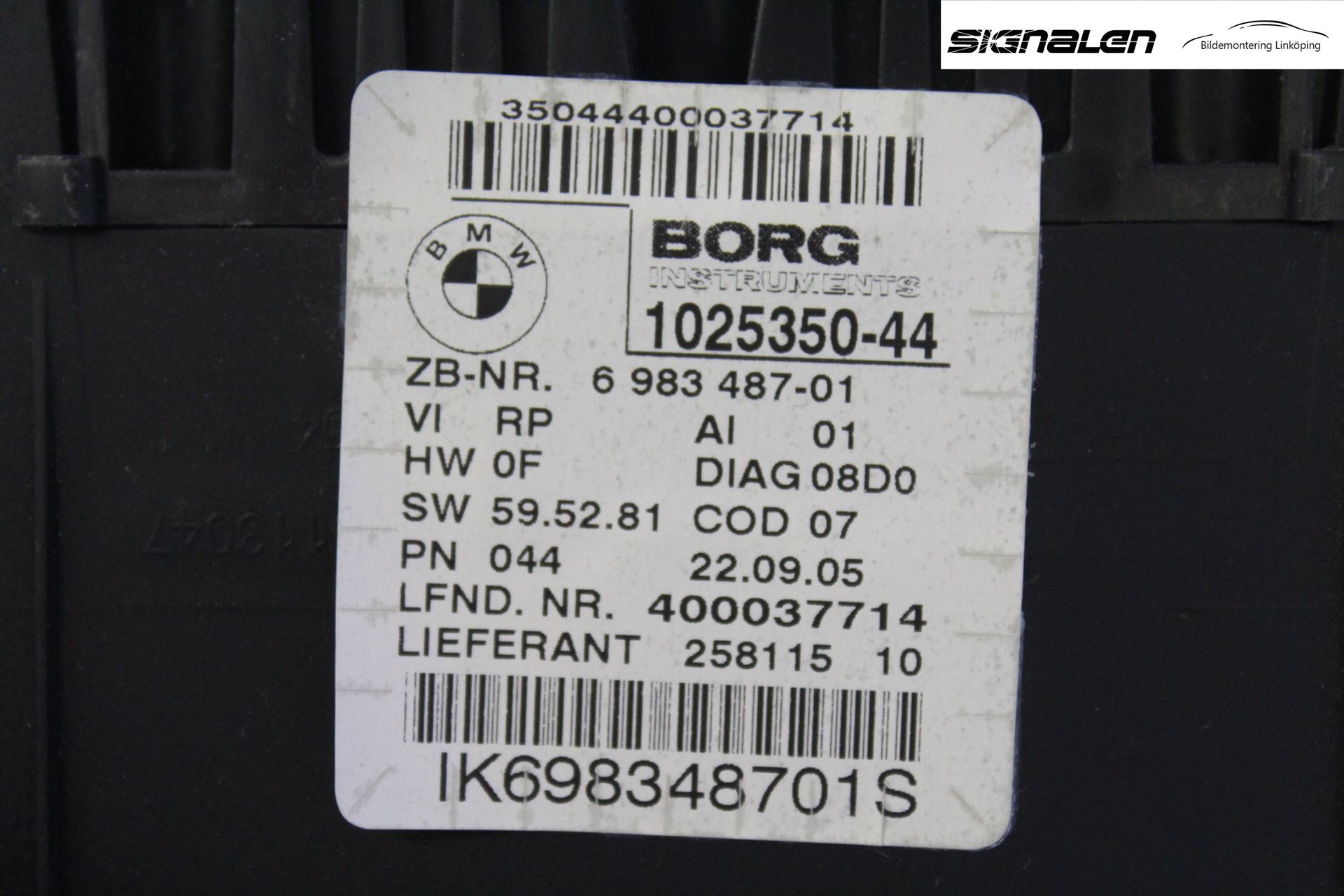 BMW 3 E90/91 SED/TOU 05-12 Instrument Komb