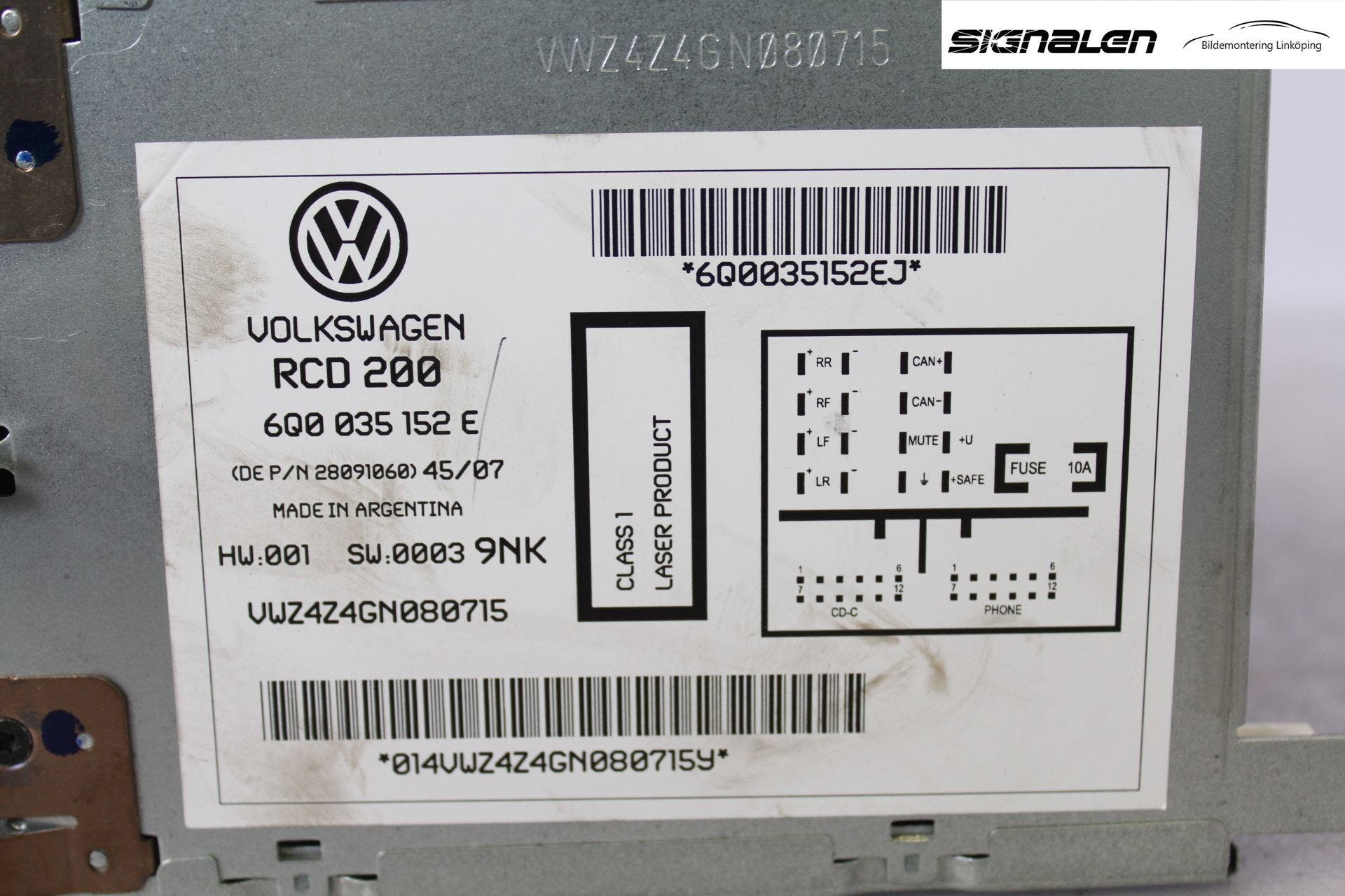 Volkswagen VW POLO 05-09 Cd Radio - Multimediapanel
