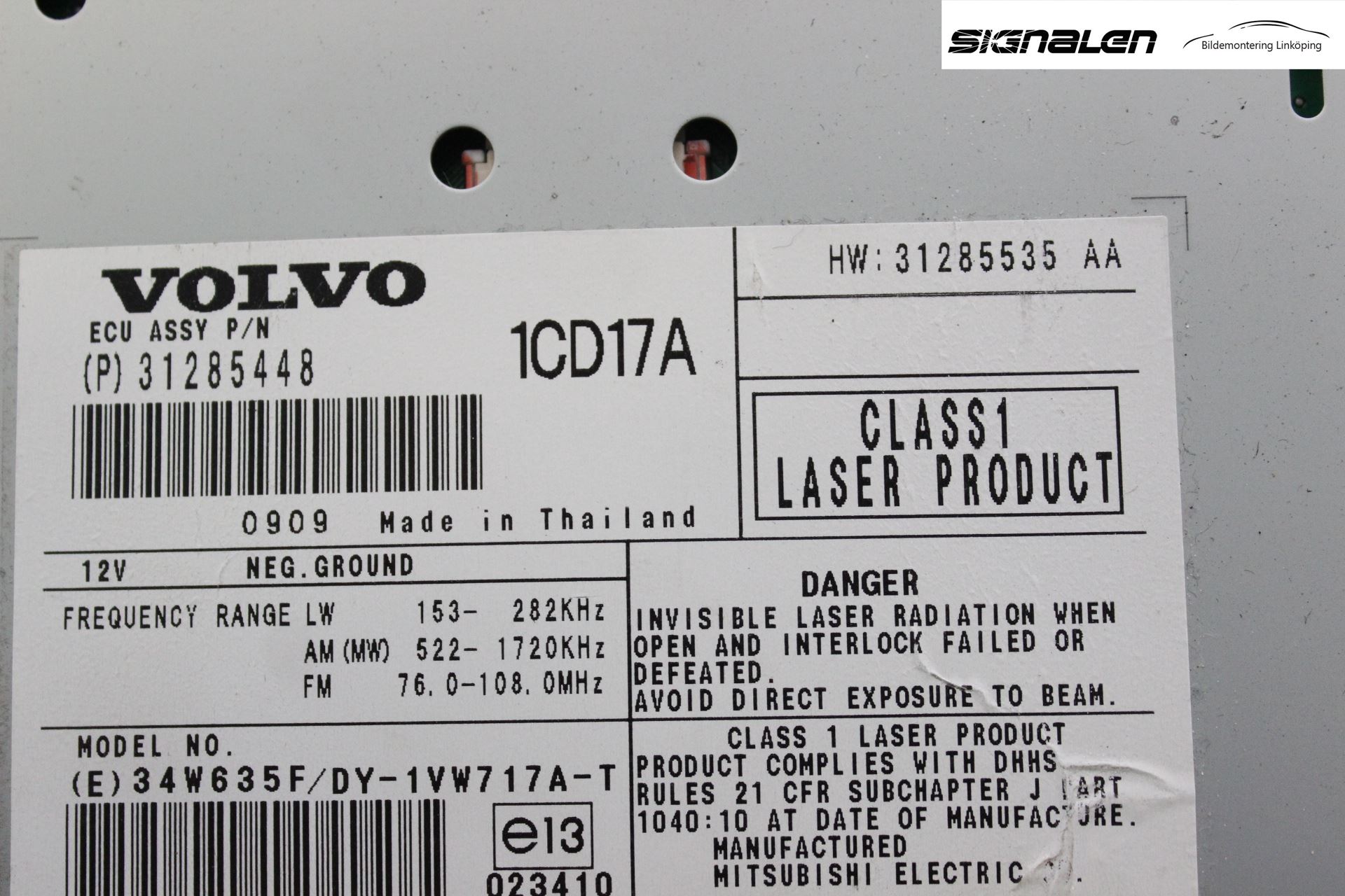 Volvo V50 08-12 Cd Radio - Multimediapanel