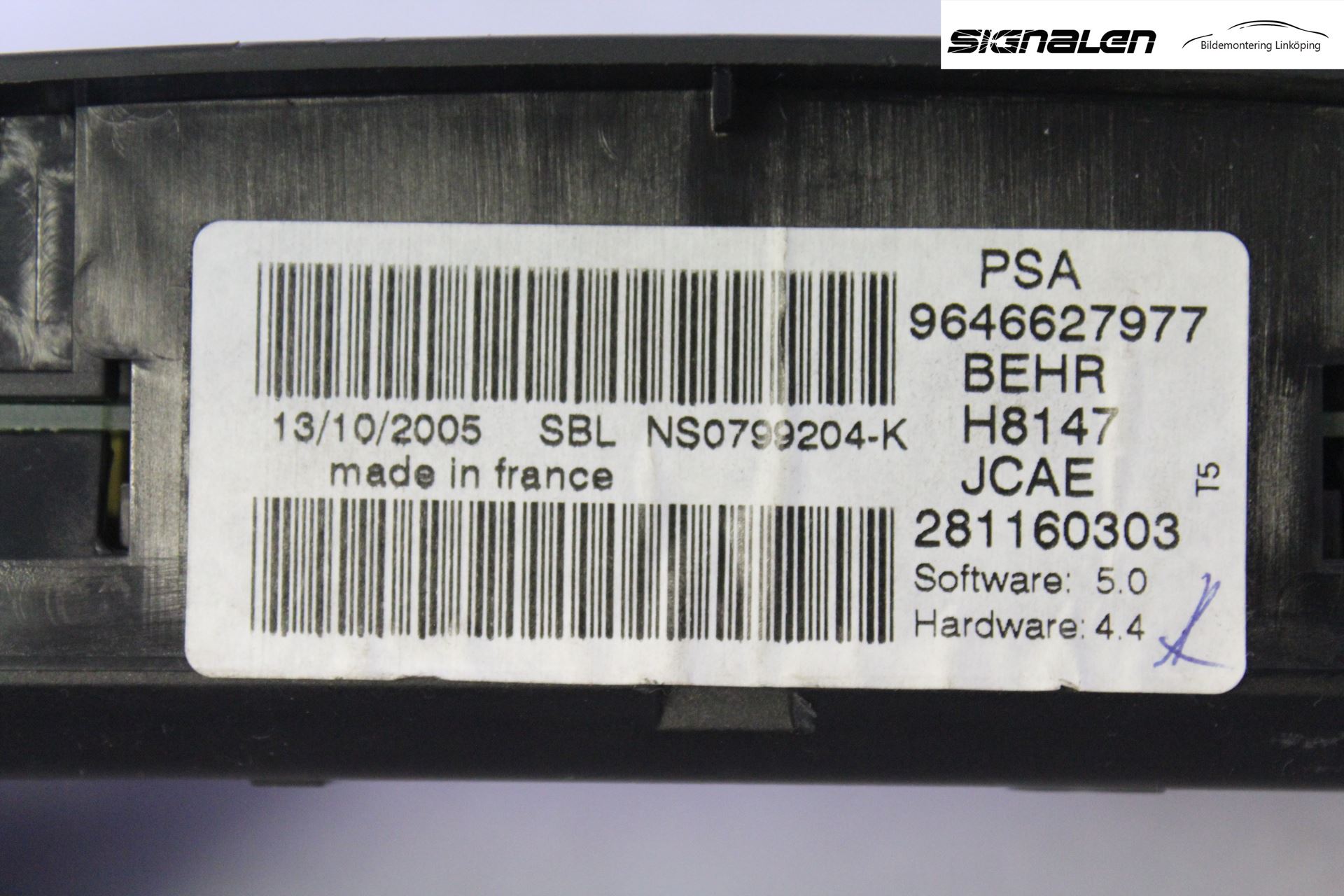 Peugeot 307     05-08 Ac Styrenhet Ac Manöveren