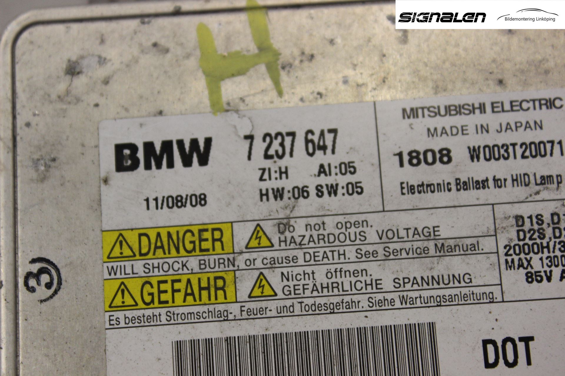 BMW 3 E90/91 SED/TOU 05-12 Styrenhet Strålkastare