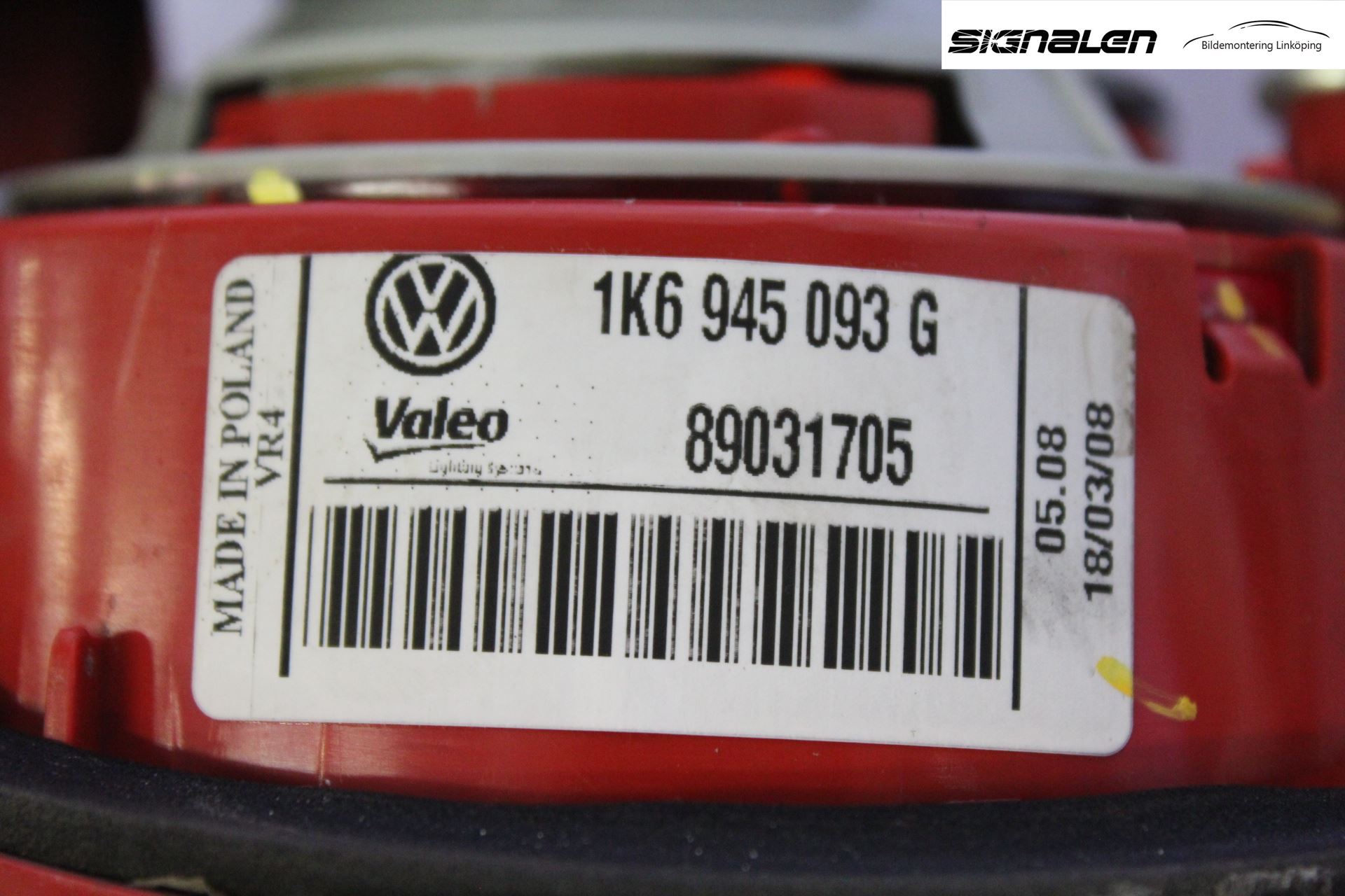 Volkswagen VW GOLF V 04-09 Bakljus Lucka Vä