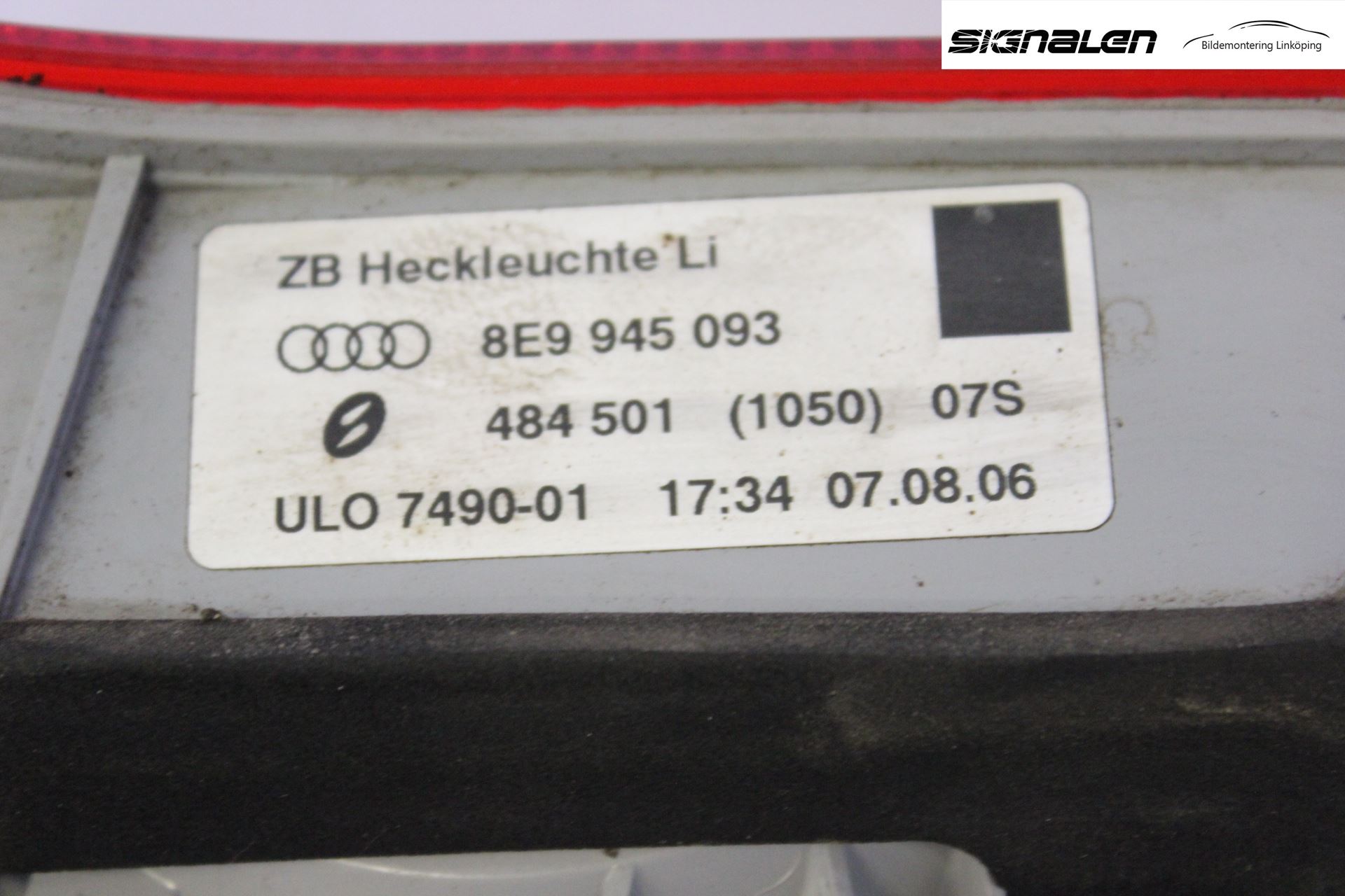 Audi A4/S4 05-07 Bakljus Lucka Vä