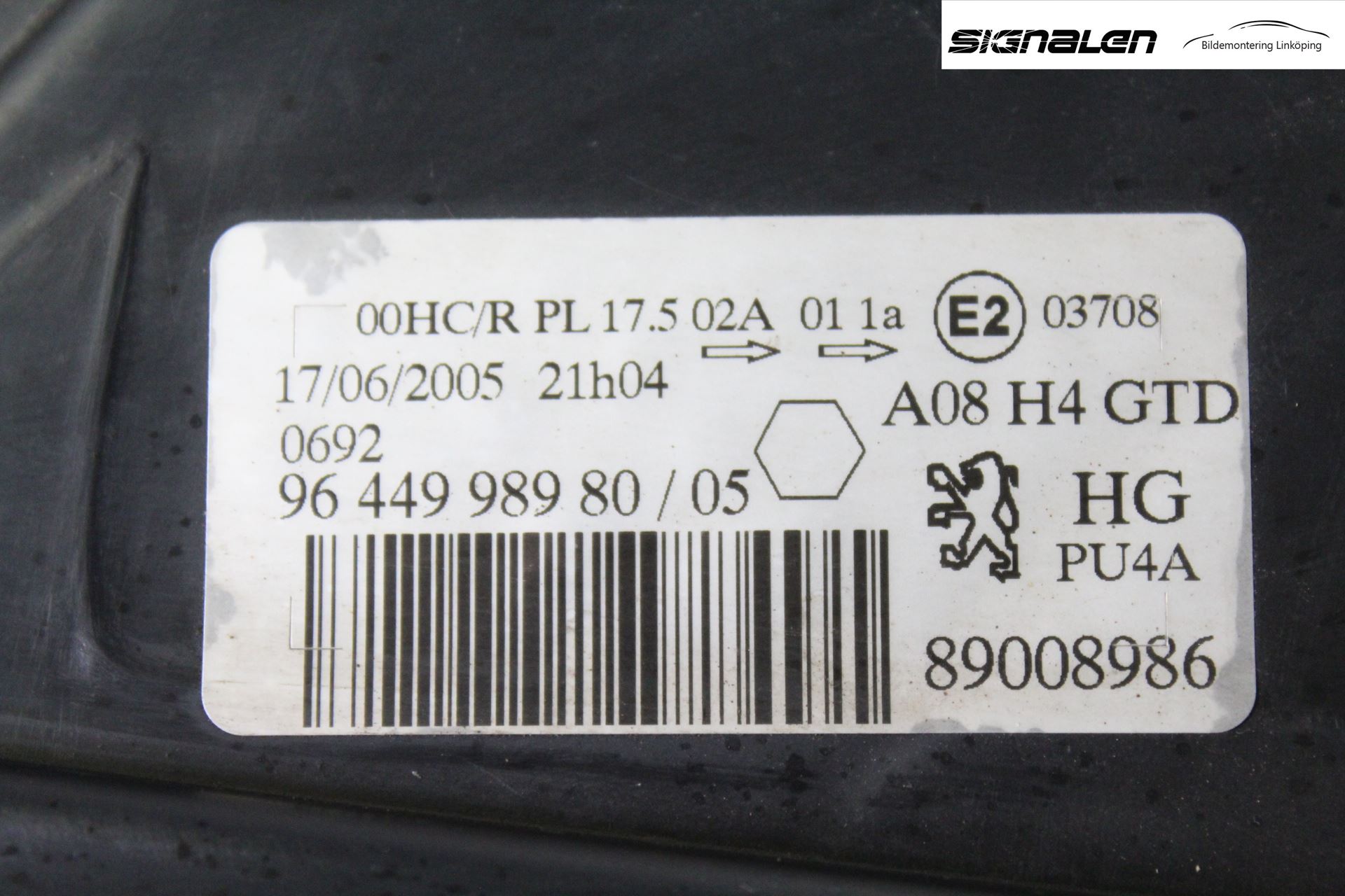 Peugeot 1007 Strålkastare Vänster