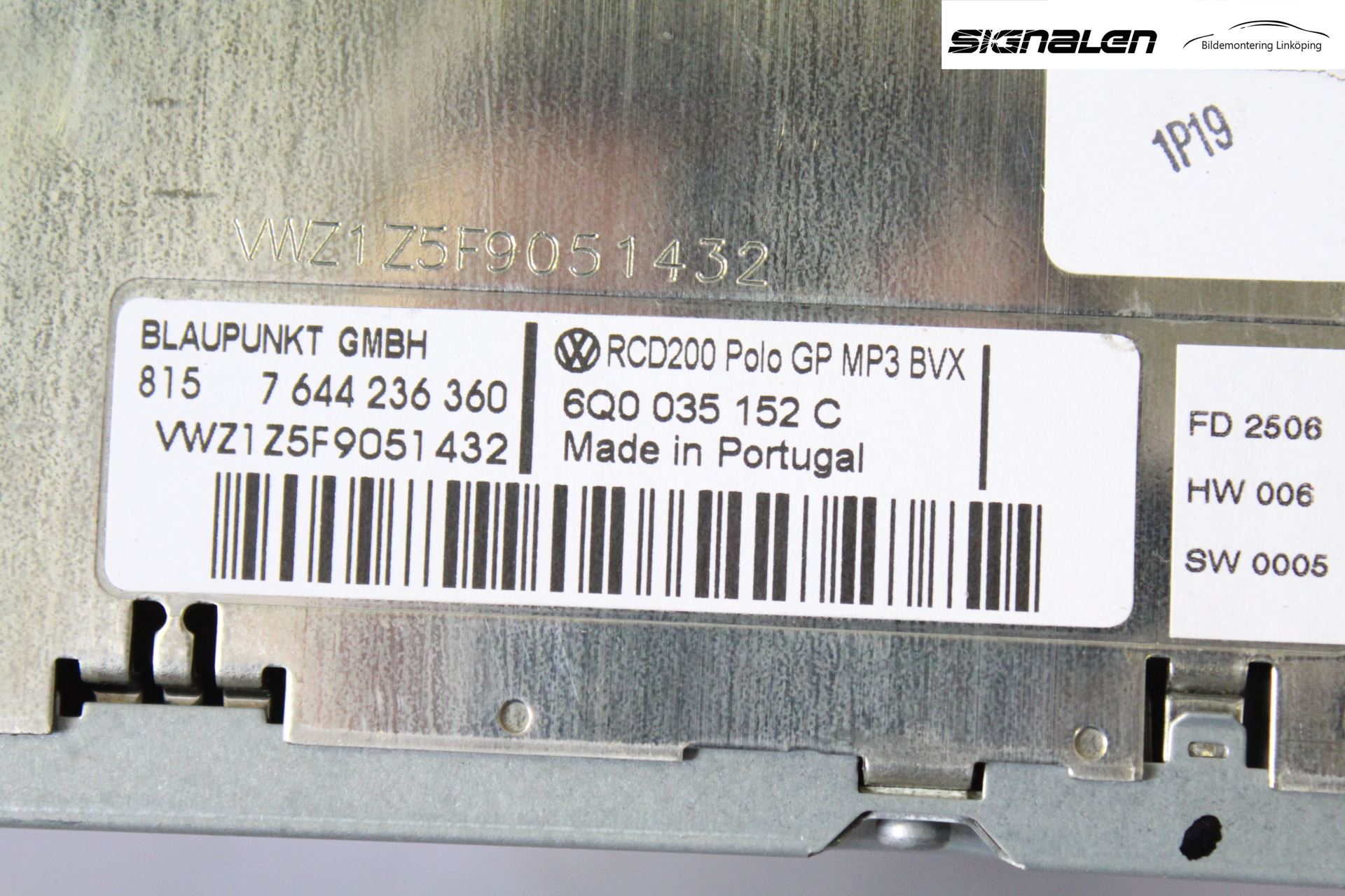 Volkswagen VW POLO 05-09 Cd Radio - Multimediapanel