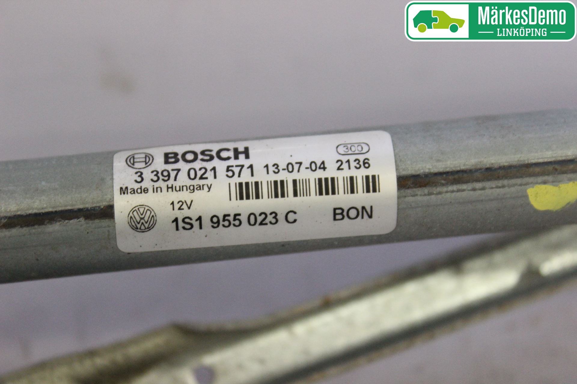 Volkswagen VW UP! / E-UP! Torkarmekanism Vindruta