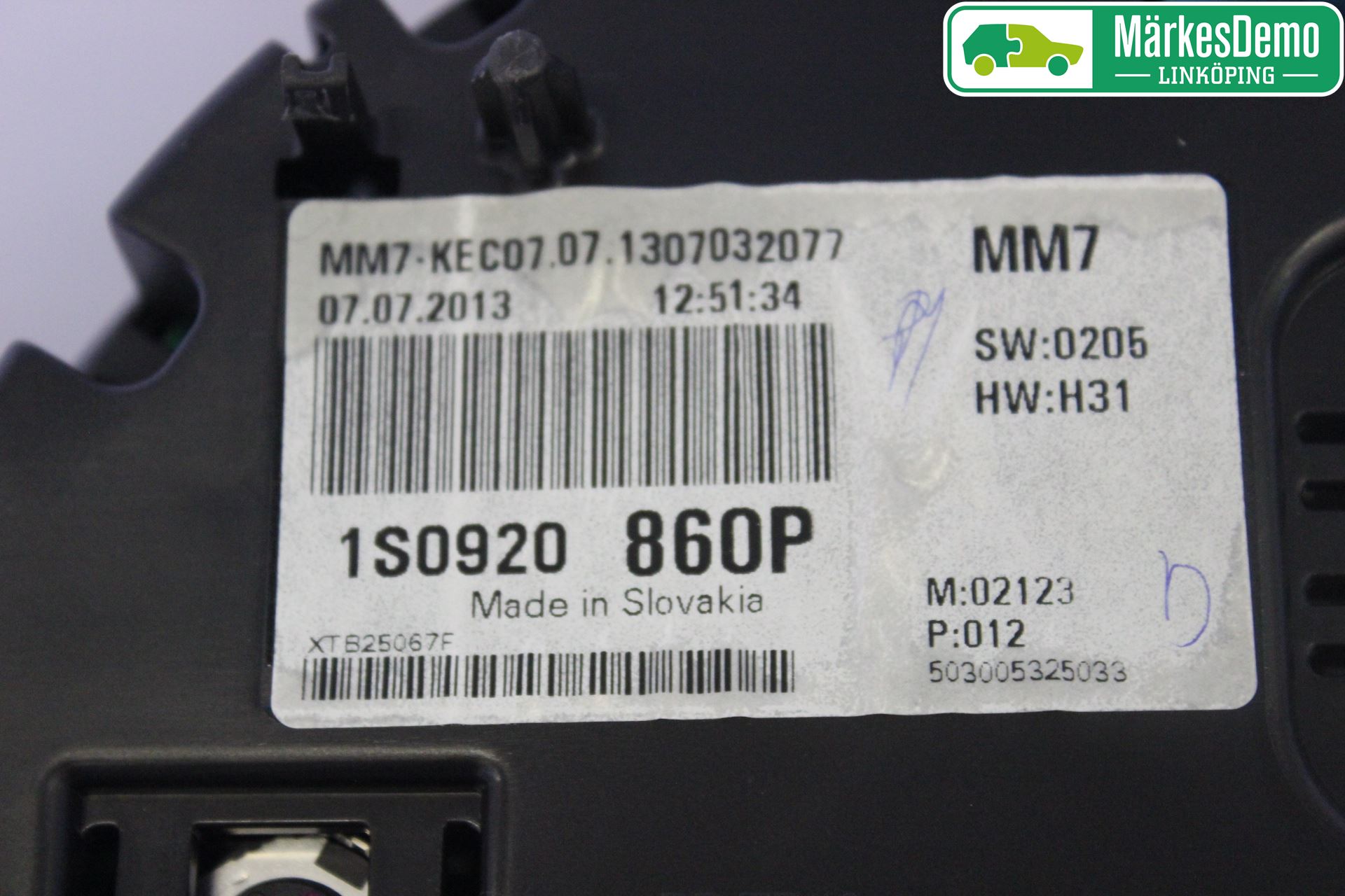 Volkswagen VW UP! / E-UP! Instrument Komb