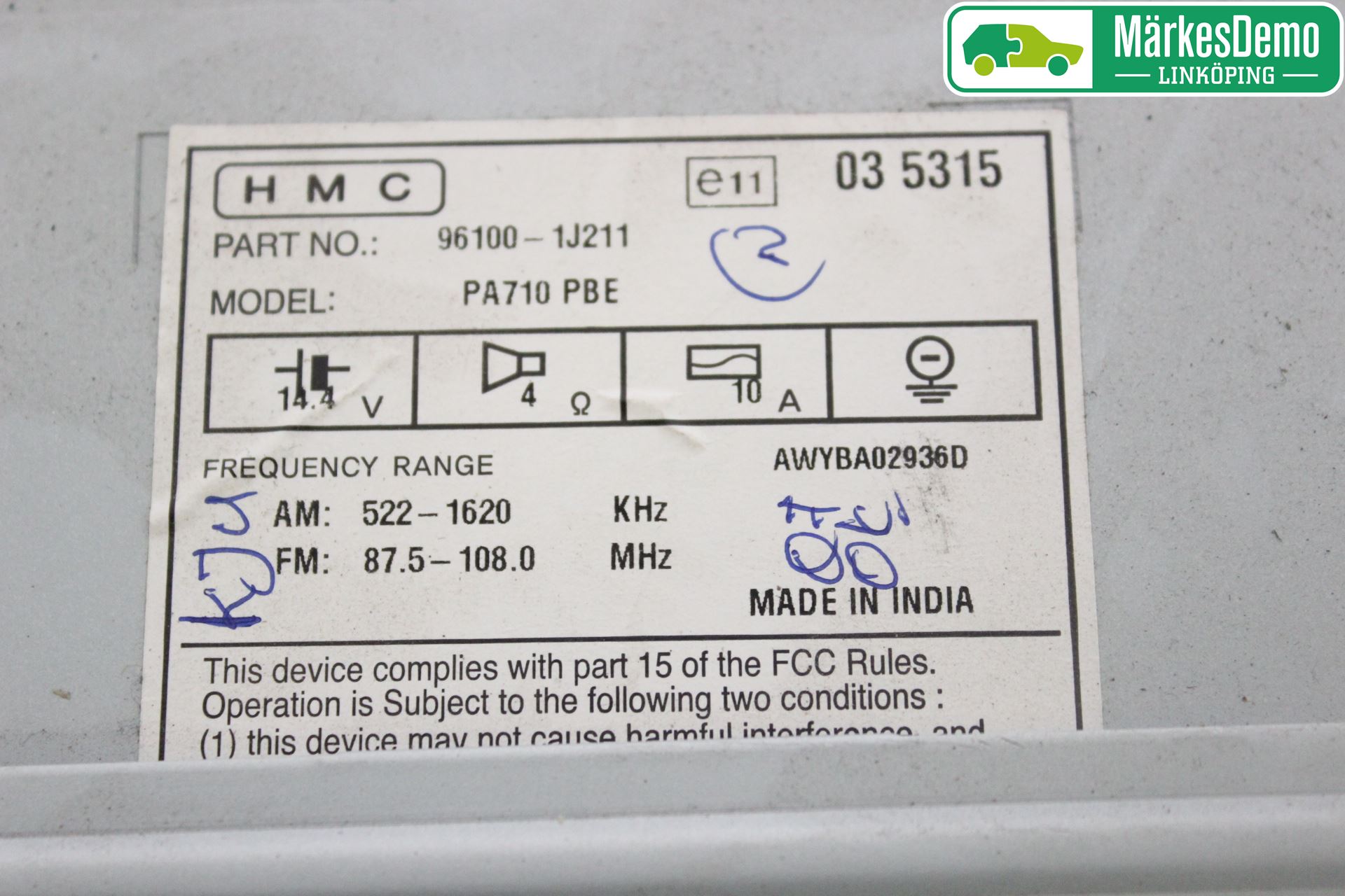 Hyundai i20 PB 09-14 Cd Radio - Multimediapanel