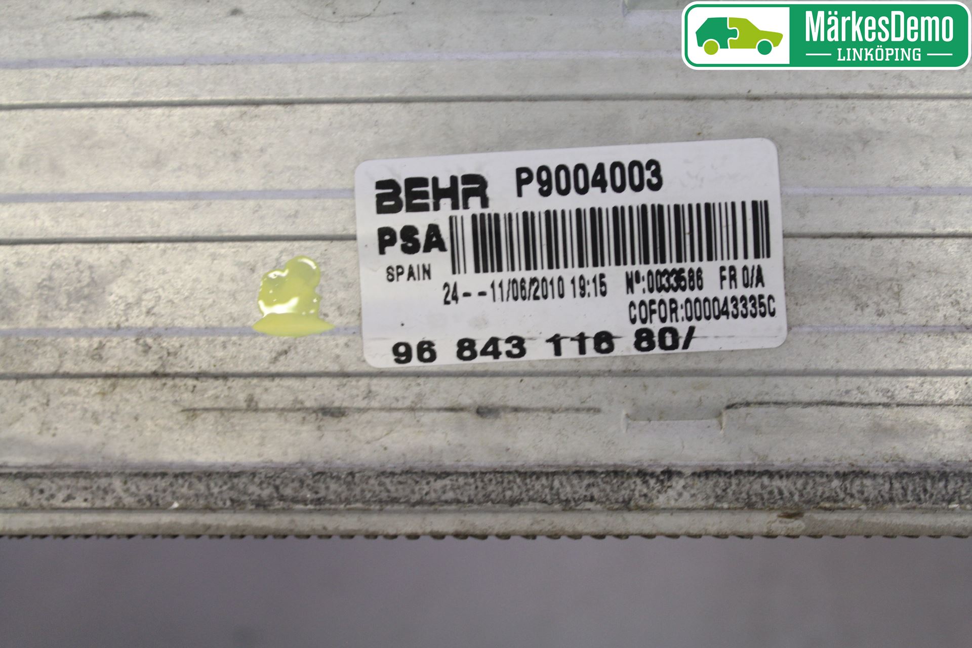 Peugeot 207 Laddluft-Intercooler Kyl