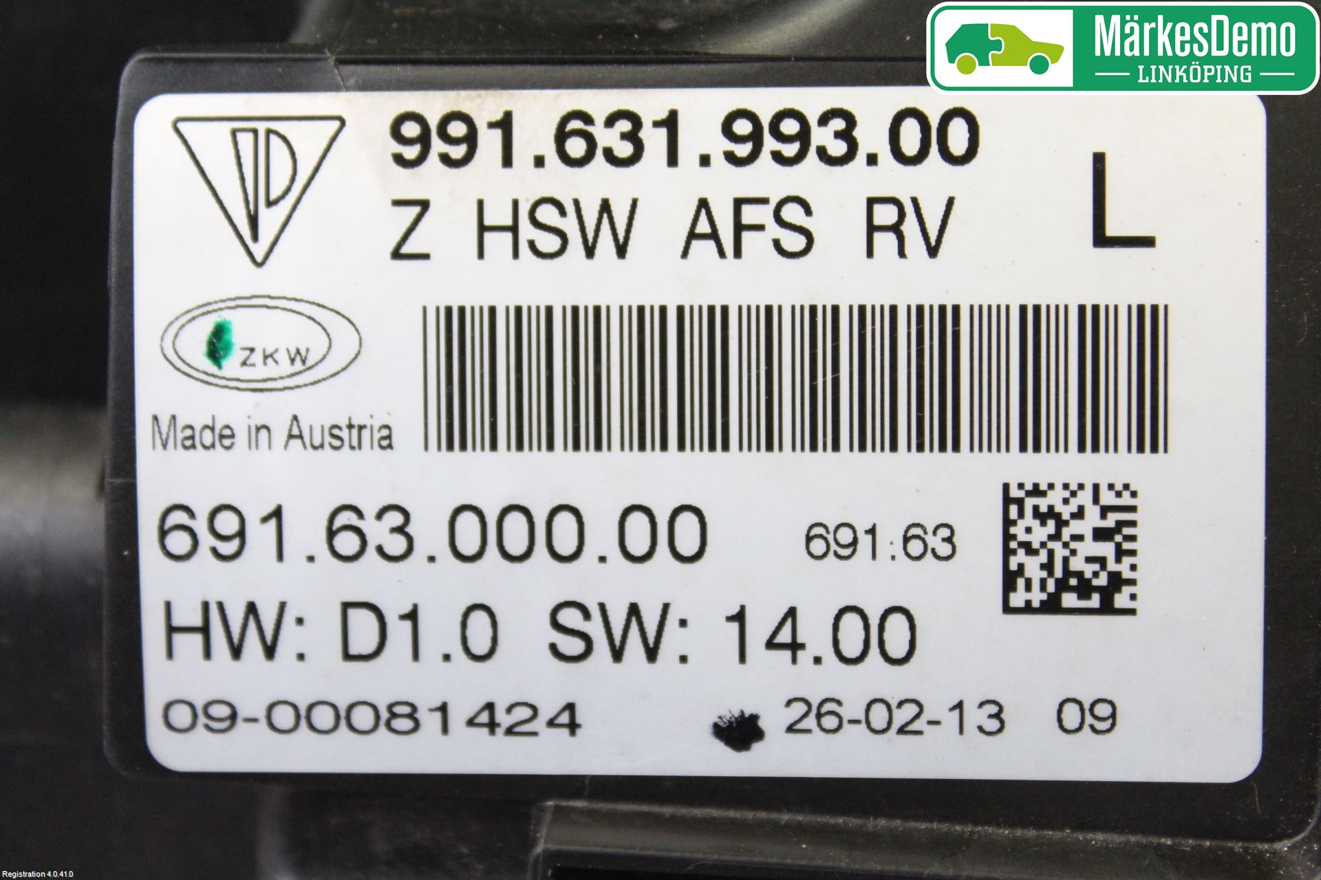 Porsche 911 64- Strålkastare Vänster