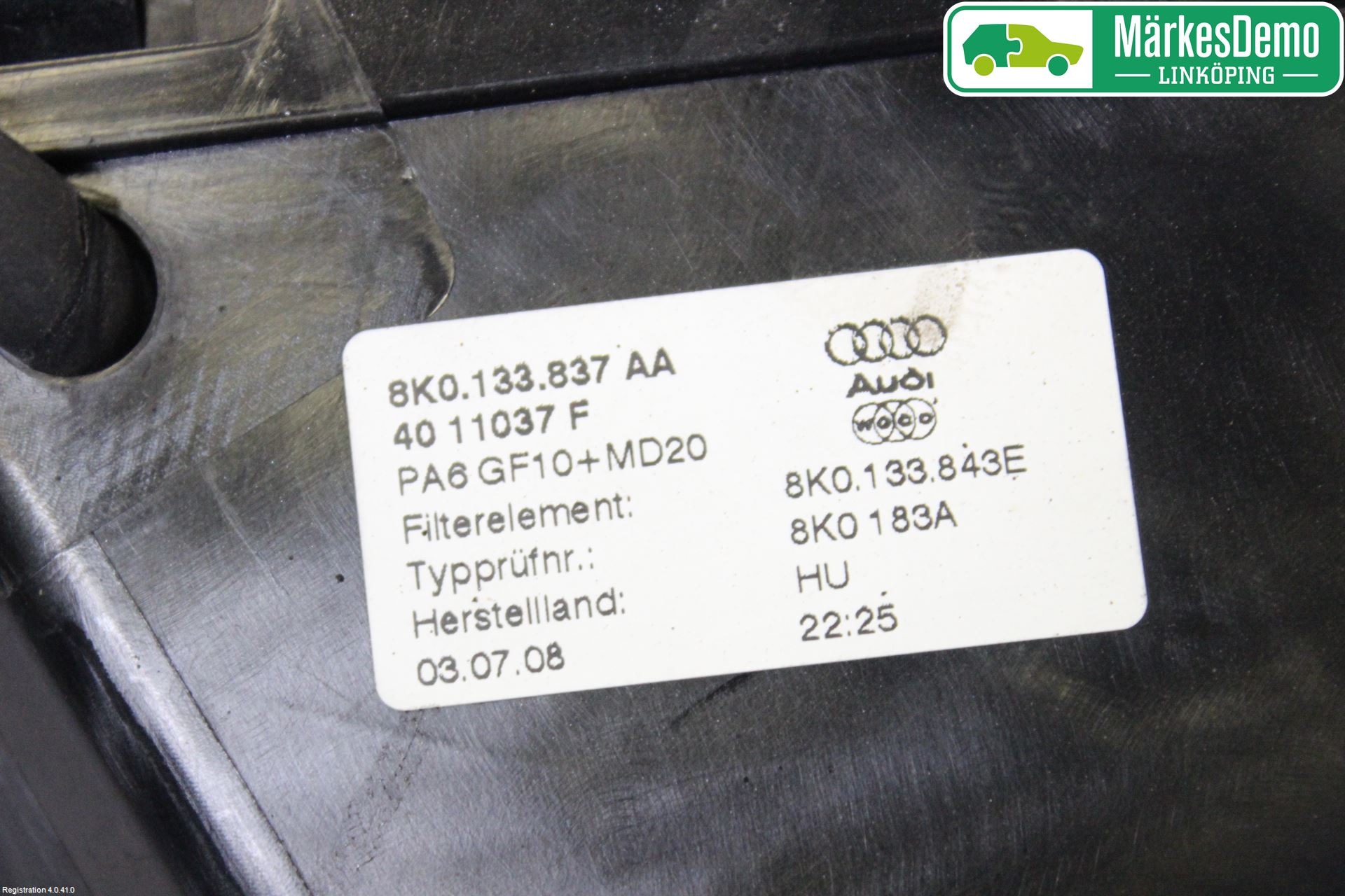 Audi A4/S4 08-11 Luftrenare