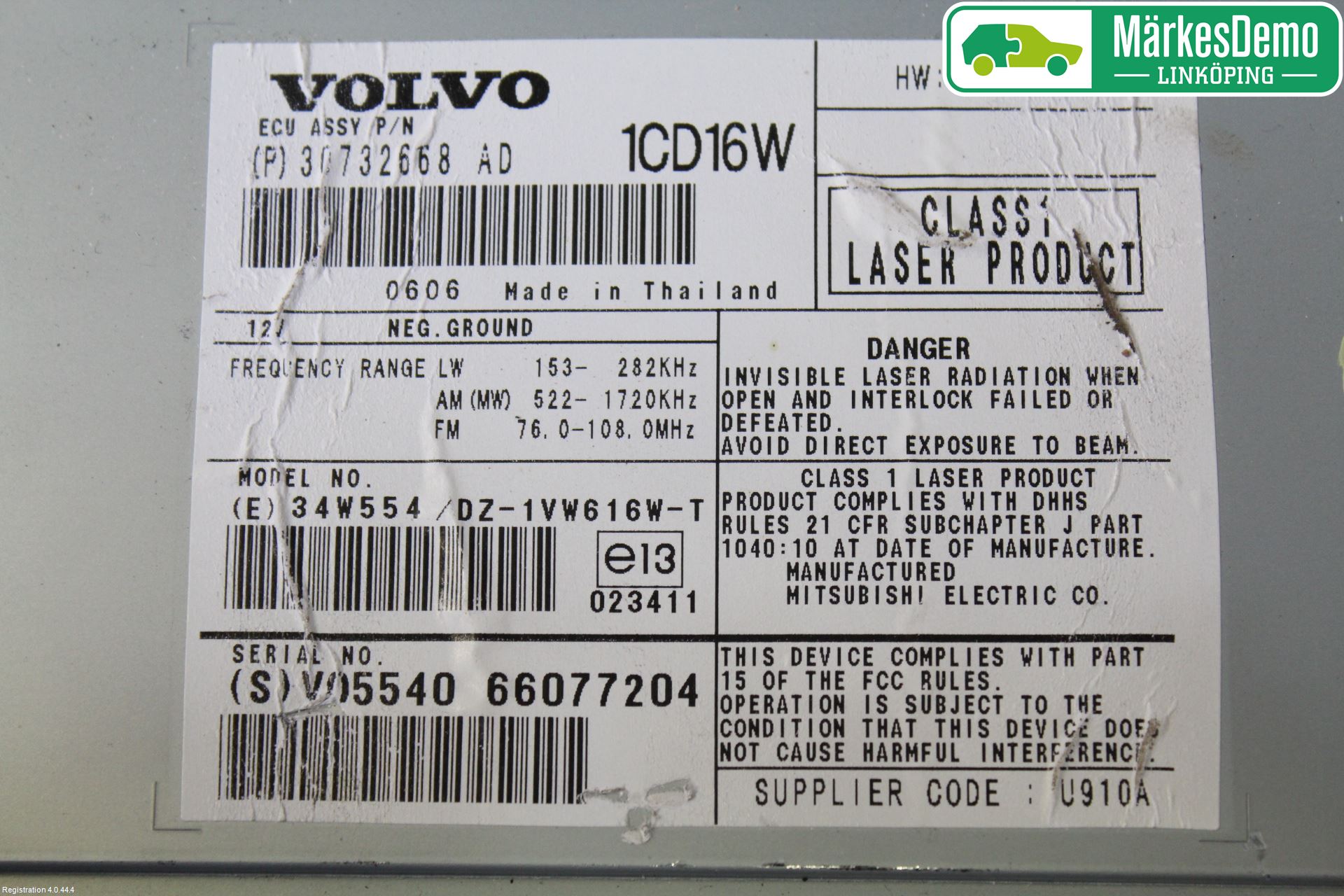 Volvo V50 04-07 Cd Radio - Multimediapanel