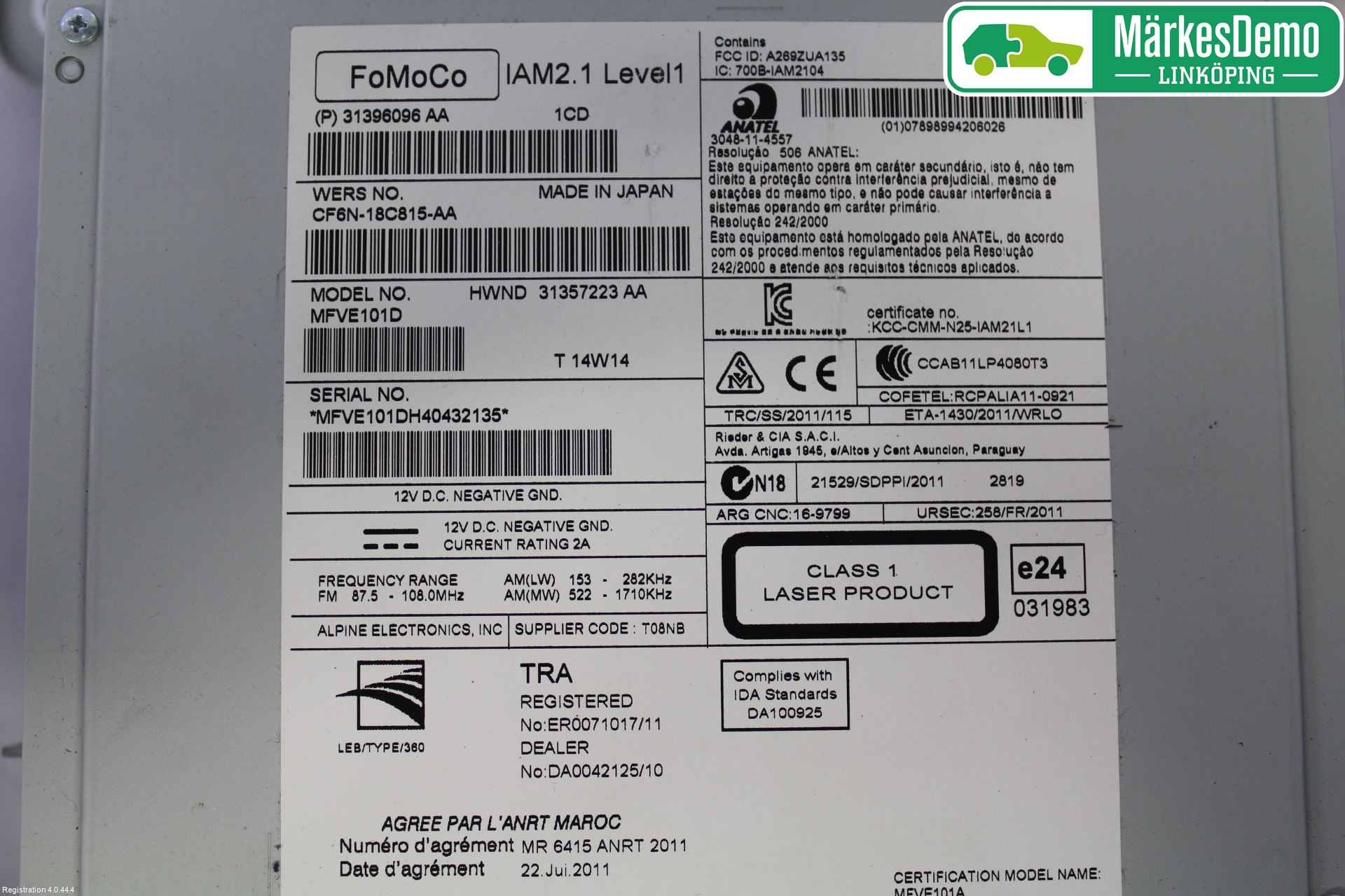 Volvo V70 14-16 Cd Radio - Multimediapanel