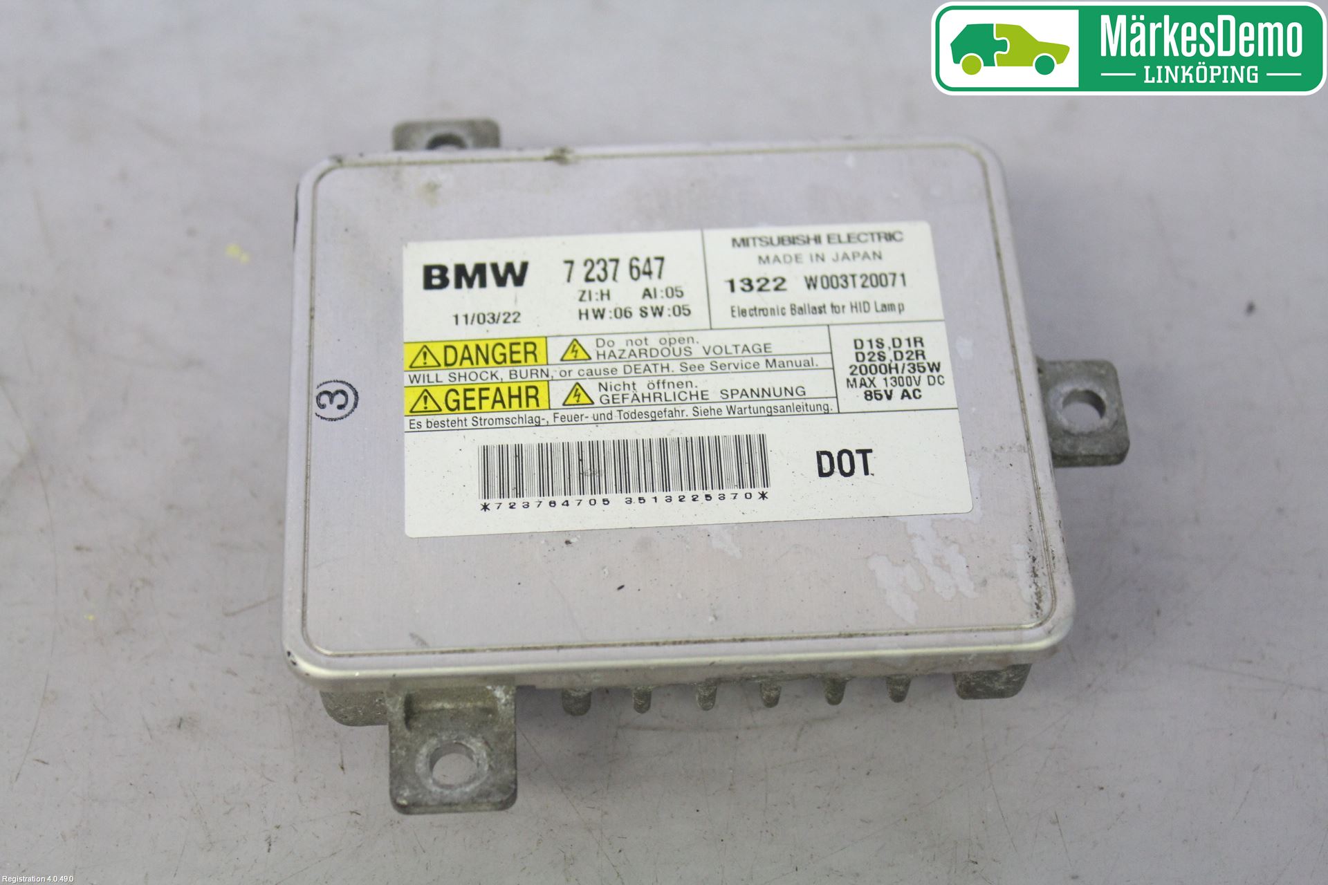 BMW 5 F10/F11/F18 09-17 Styrenhet Strålkastare