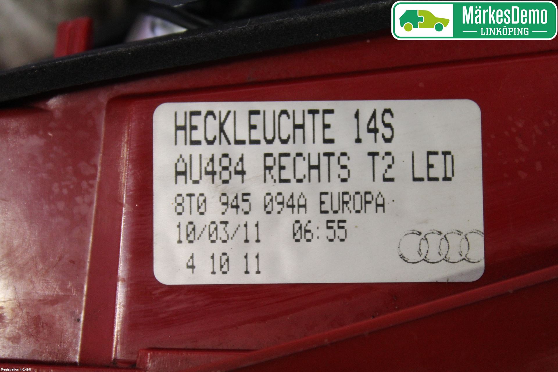 Audi A5 07-16 Bakljus Lucka Hö