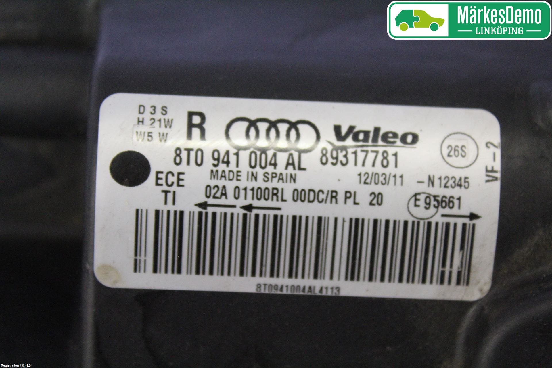 Audi A5 07-16 Strålkastare Höger