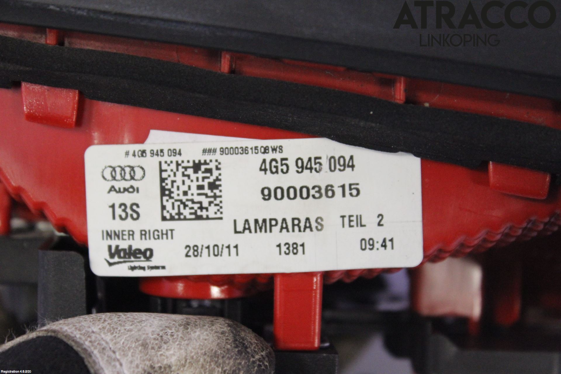 Audi A6/S6 4G 11-18 Bakljus Lucka Hö