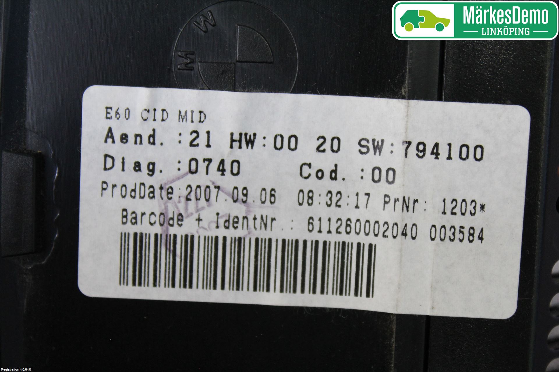 BMW 5 E60/61 Sed/Tou 02-10 Multifunktionsdisplay