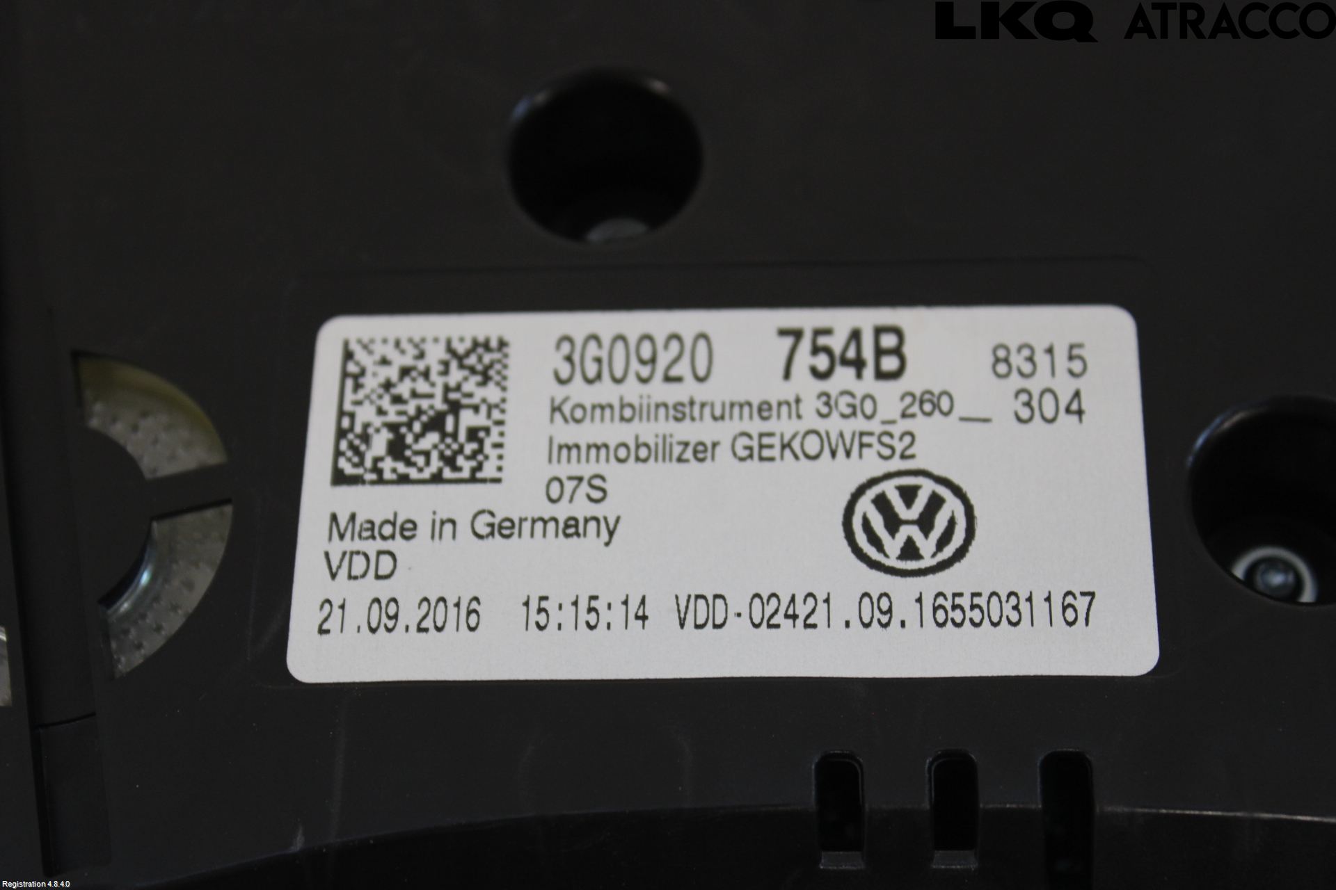 Volkswagen VW PASSAT 15-19 Instrument Komb