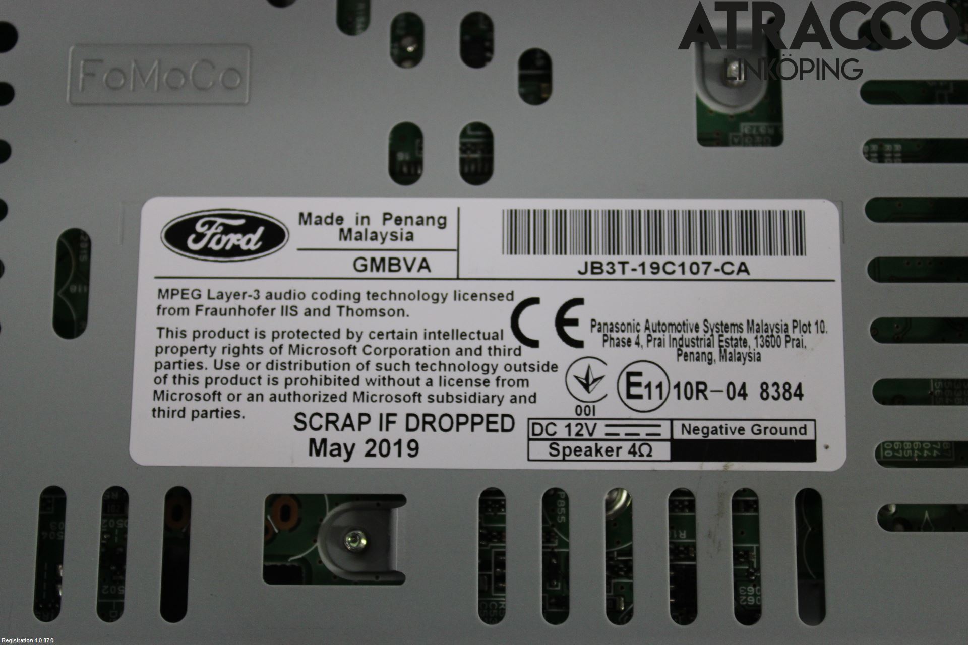 Ford RANGER EU 12-23 Cd Radio - Multimediapanel