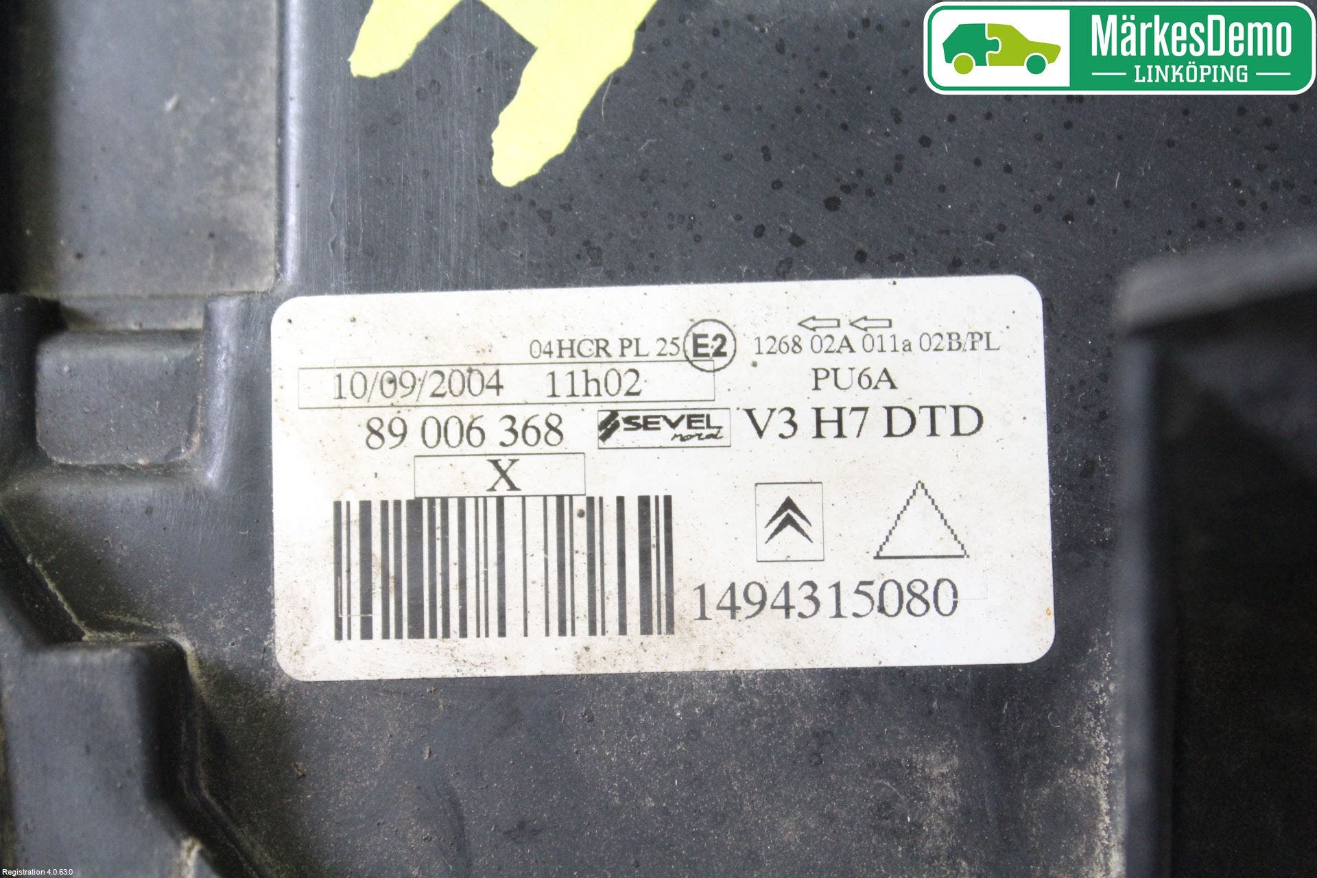 Citroen C8 Strålkastare Höger