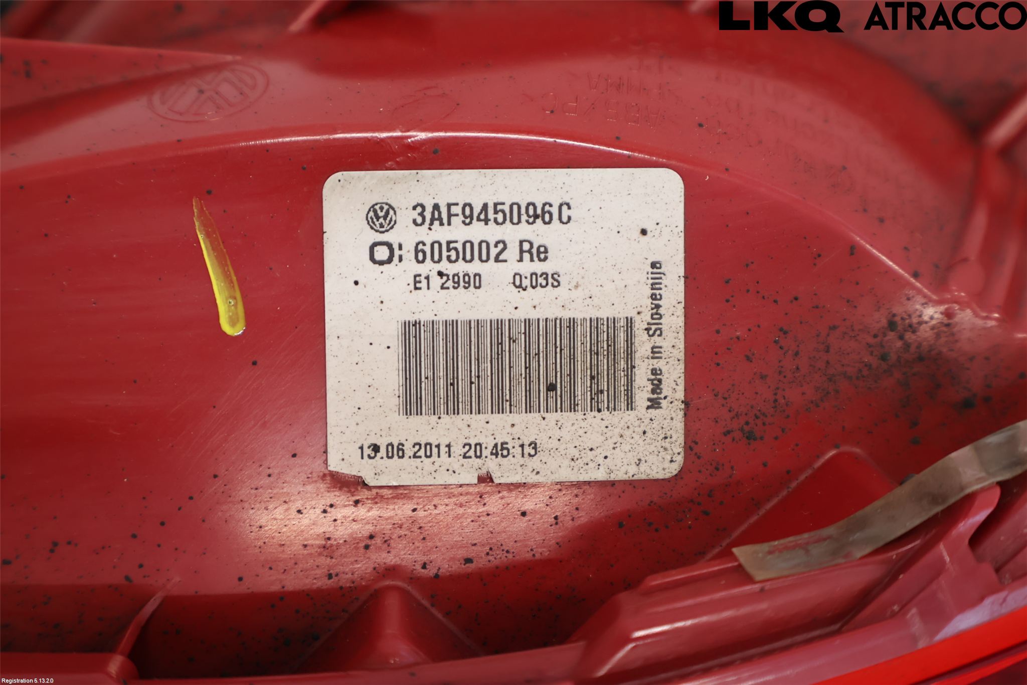 Volkswagen VW PASSAT 11-14 Bakljus Höger