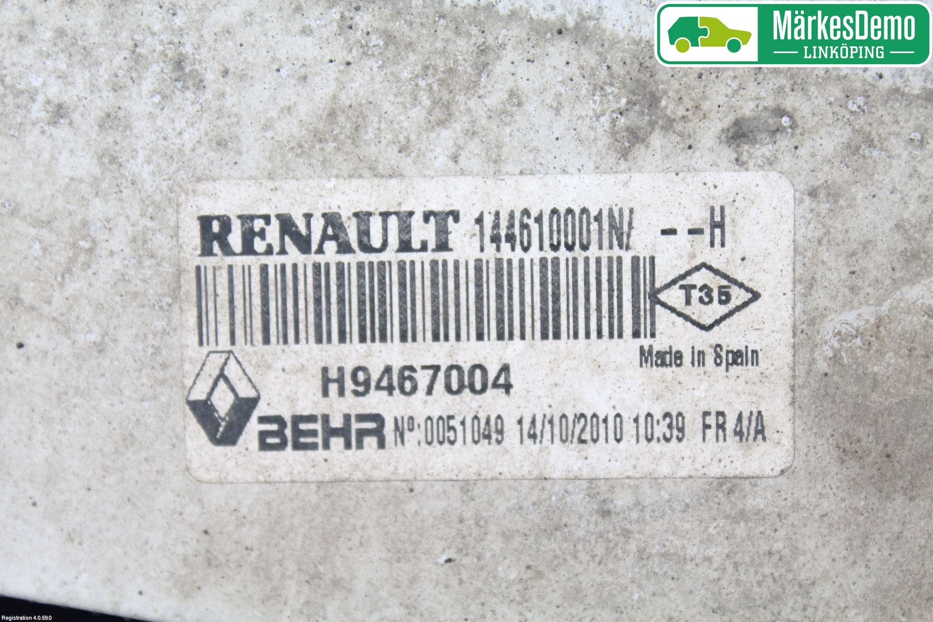 Renault LAGUNA III 11-15 Laddluft-Intercooler Kyl