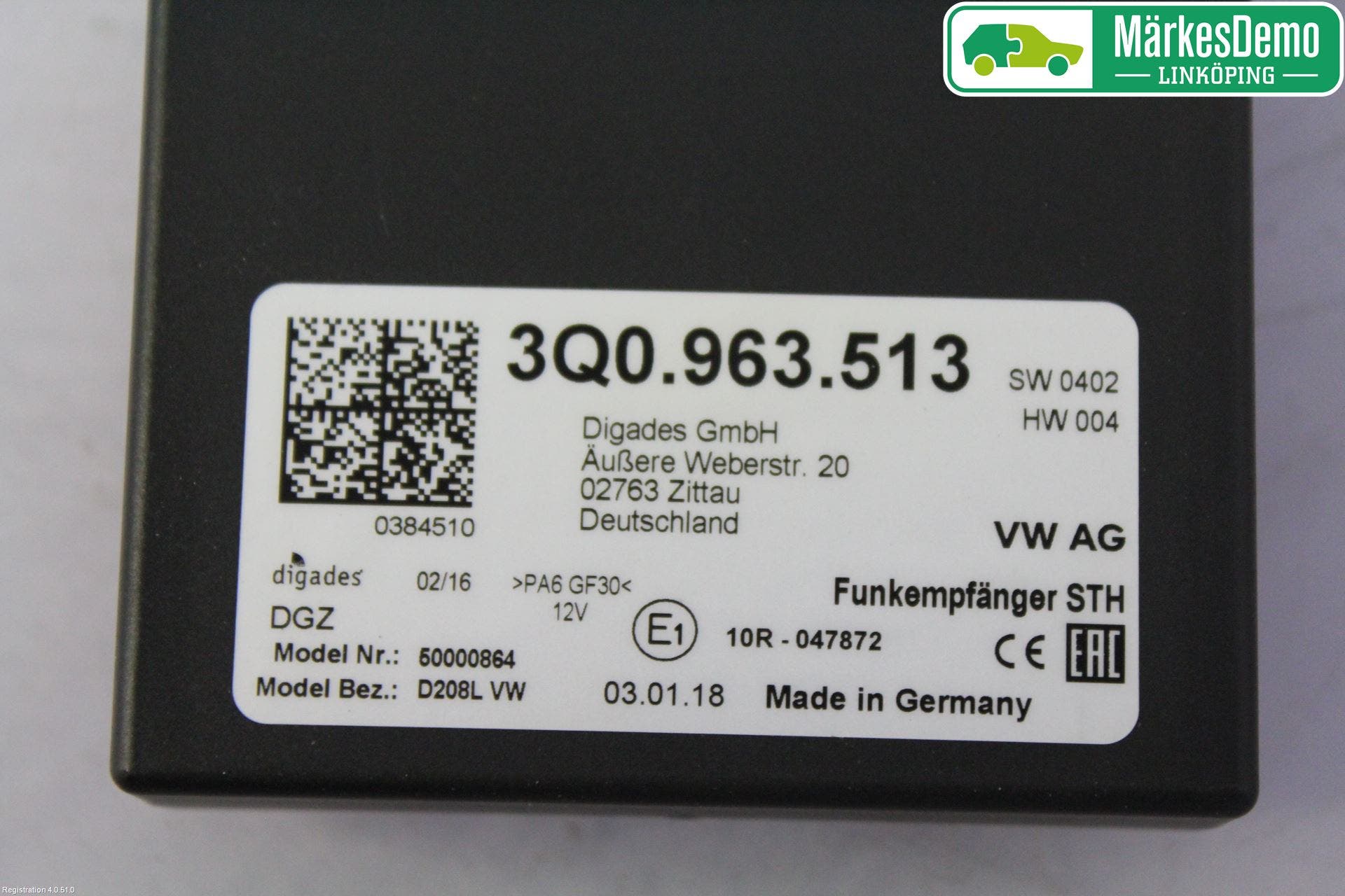 Volkswagen VW PASSAT 15-19 Styrenhet Bensin-Dieselvärmare