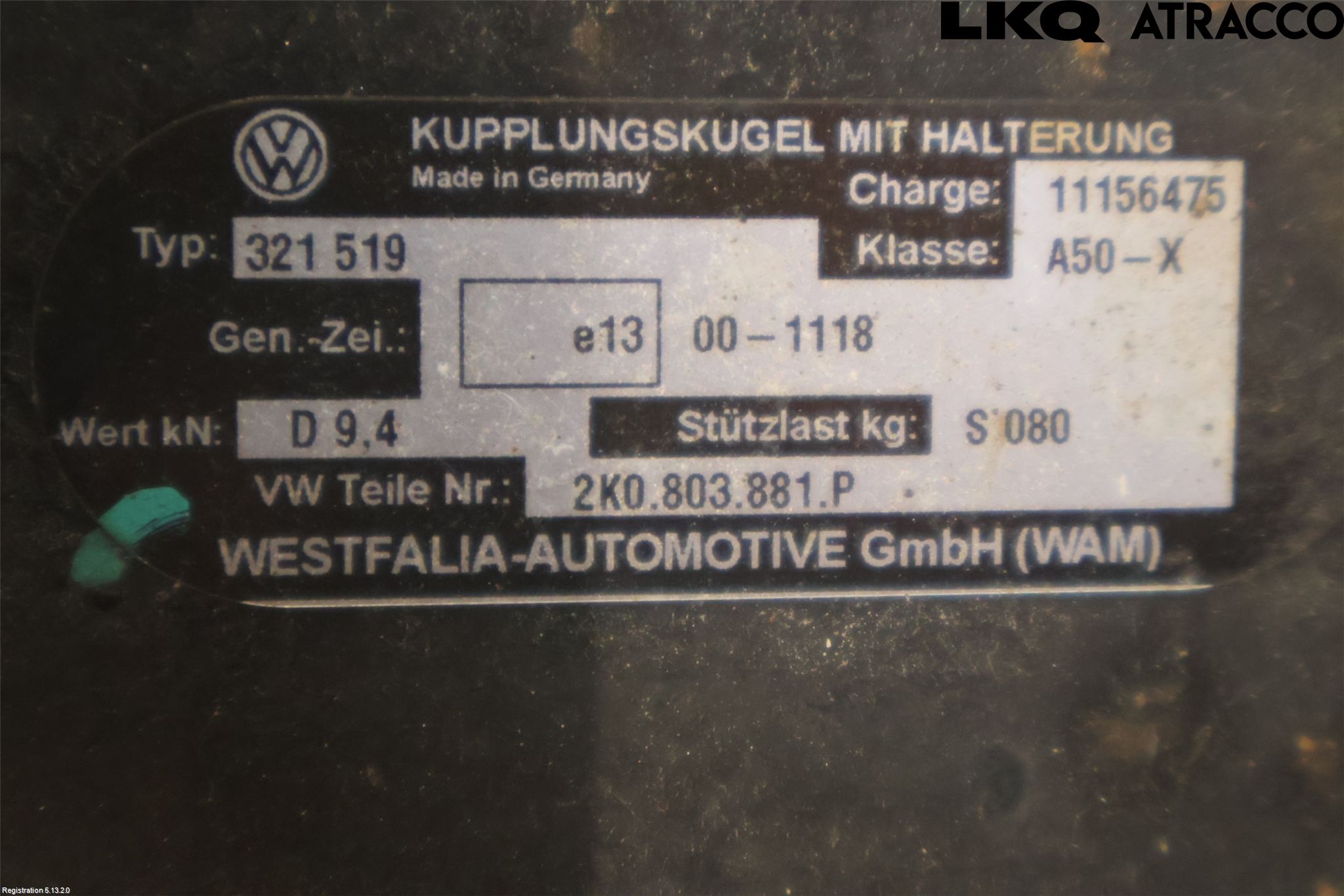 Volkswagen VW CADDY 11-15 Dragkrok