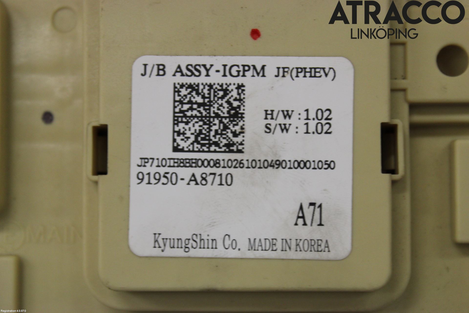 Kia OPTIMA 16-20 Säkringsdosa-Elcentral