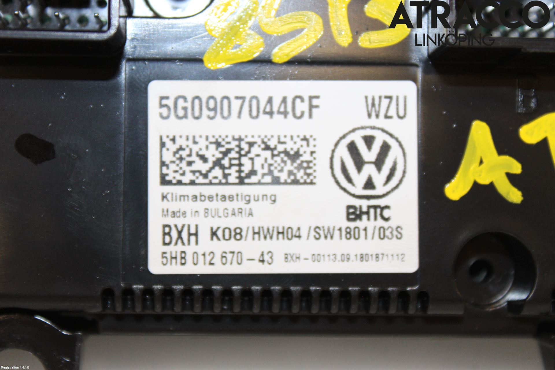 Volkswagen VW GOLF / E-GOLF VII 13-20 Ac Styrenhet Ac Manöveren