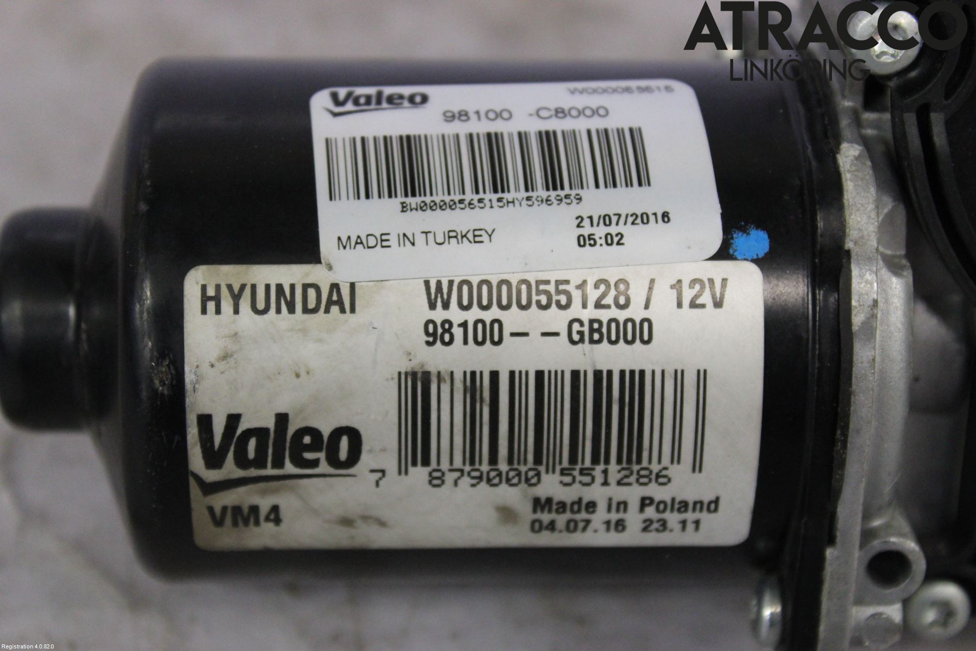 Hyundai i20 GB 15-20 Torkarmotor Vindruta