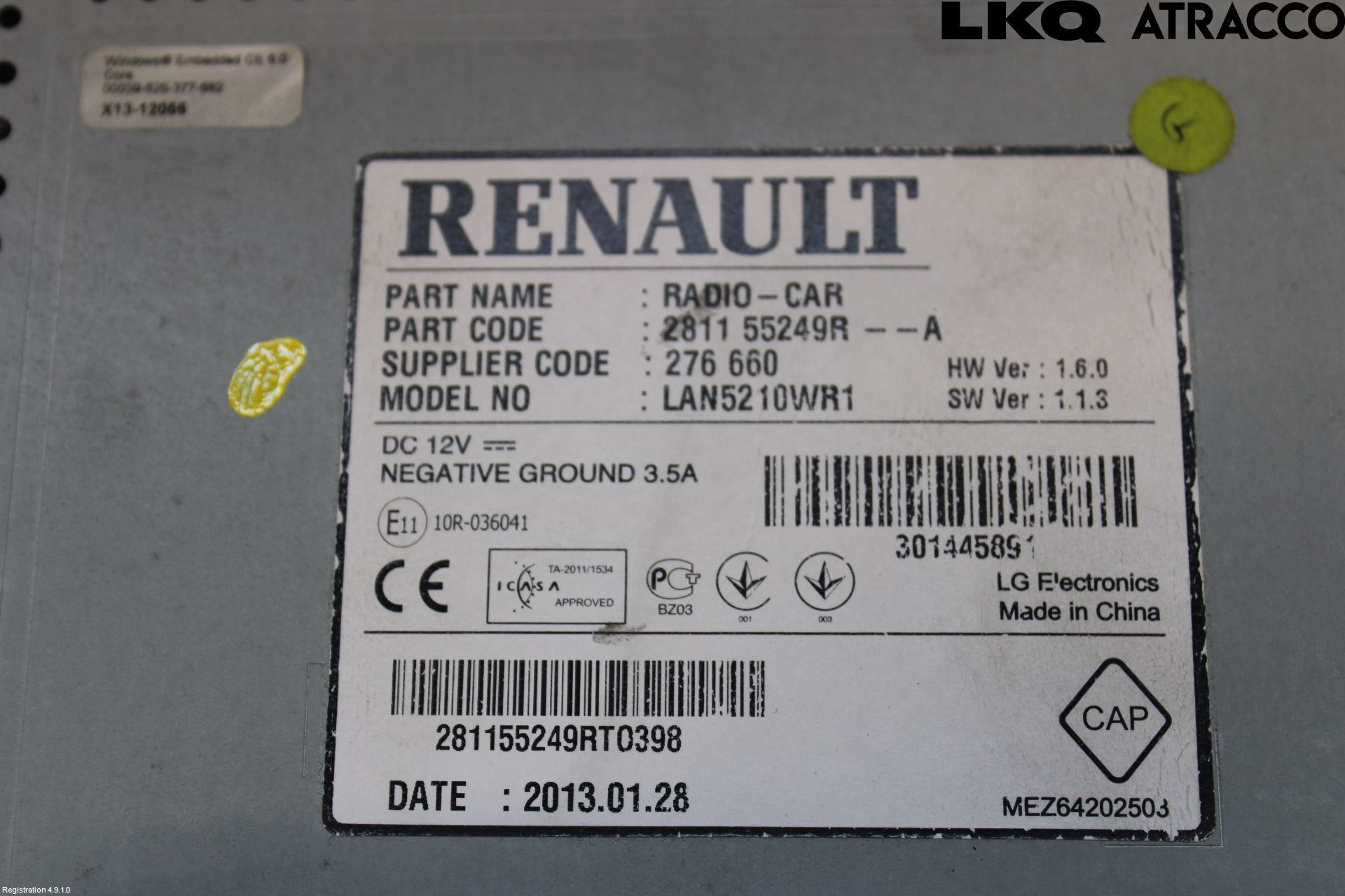 Renault CLIO IV 12-16 Multifunktionsdisplay