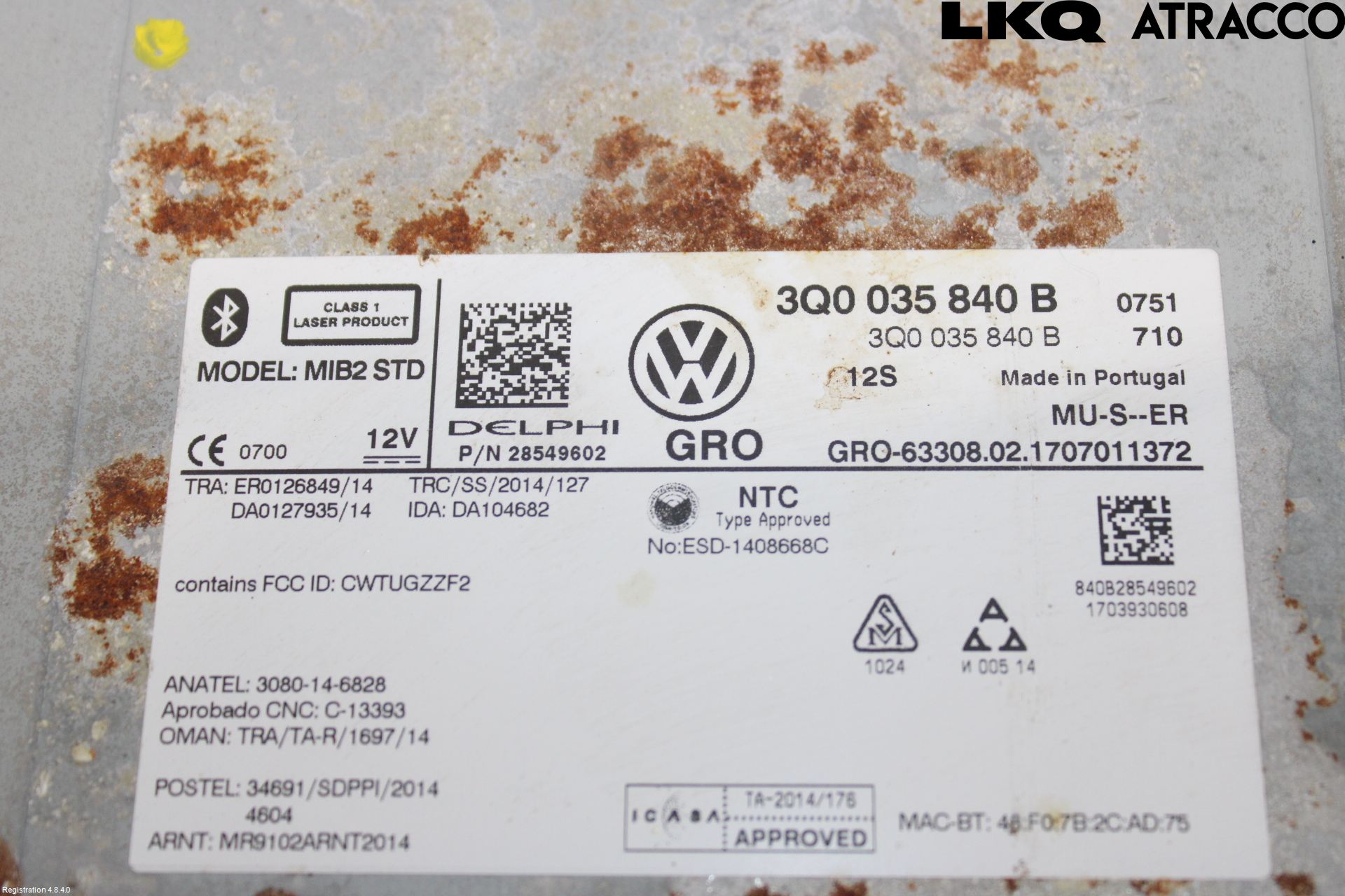 Volkswagen VW GOLF / E-GOLF VII 13-20 Cd Radio - Multimediapanel