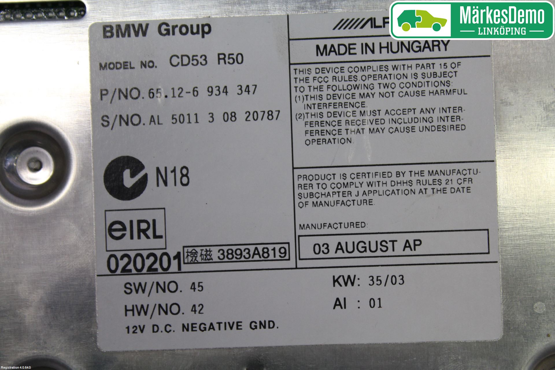 Mini COUPE R50/53 01-06 Cd Radio - Multimediapanel