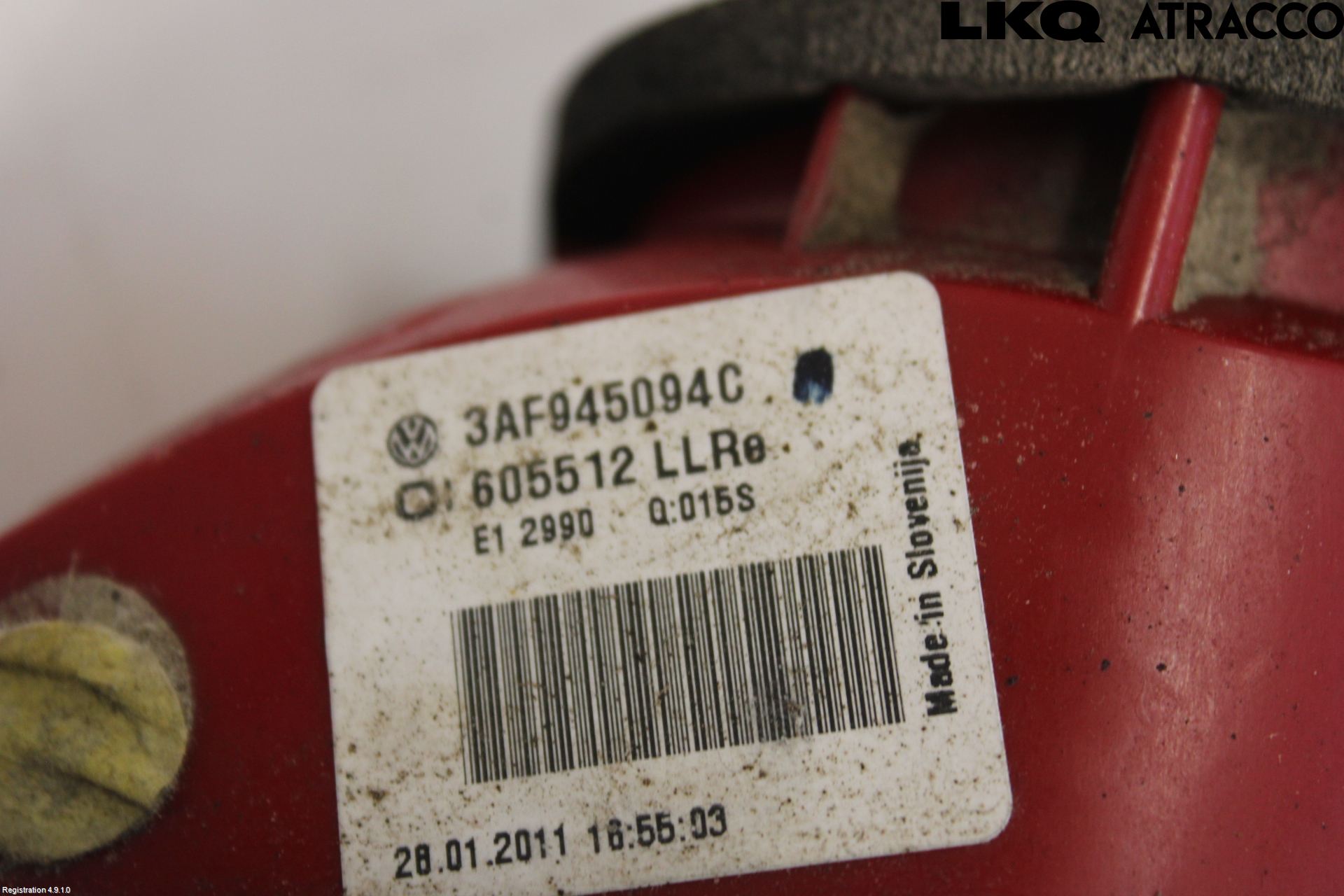 Volkswagen VW PASSAT 11-14 Bakljus Lucka Hö