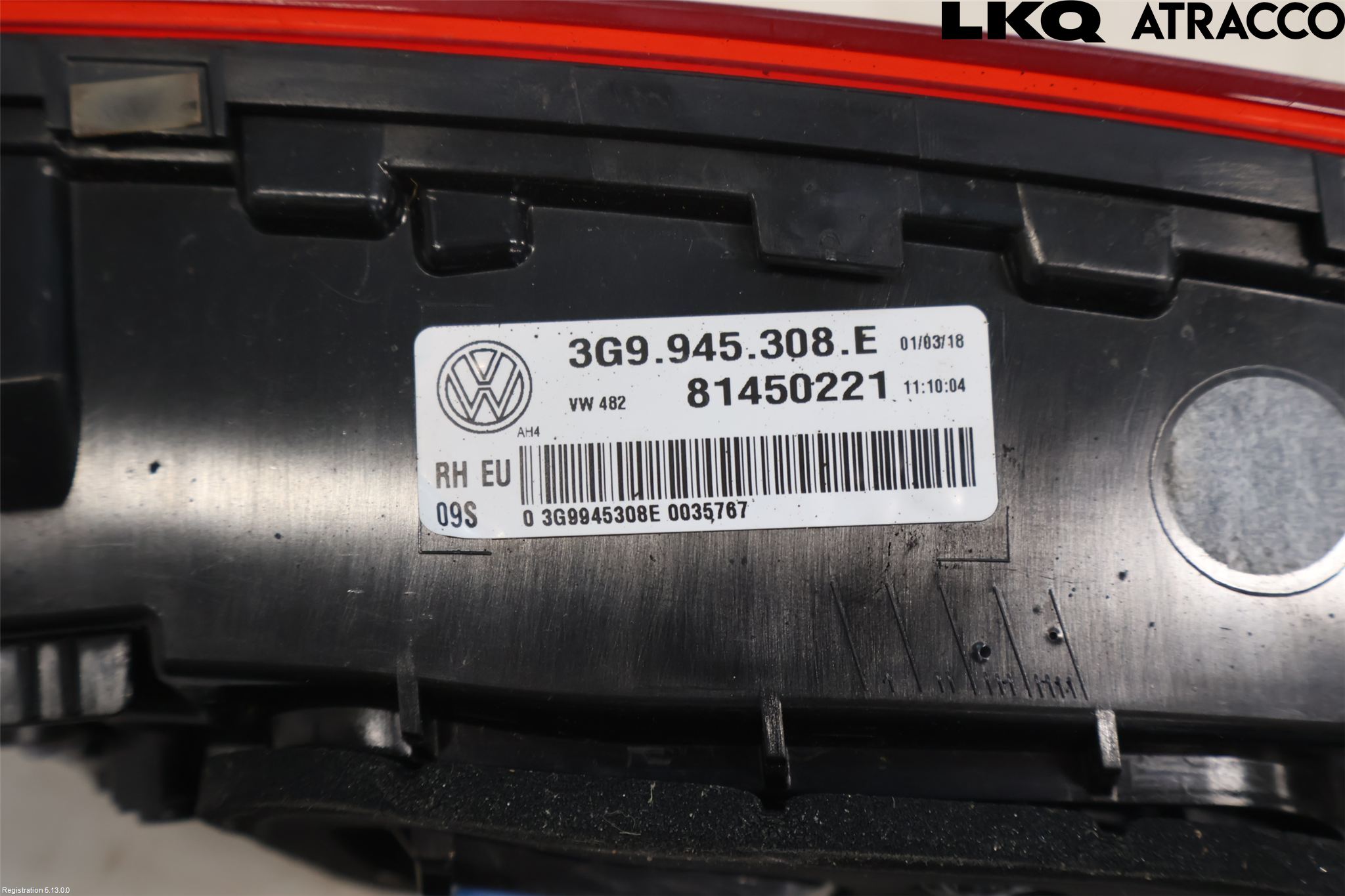 Volkswagen VW PASSAT 15-19 Bakljus Lucka Hö