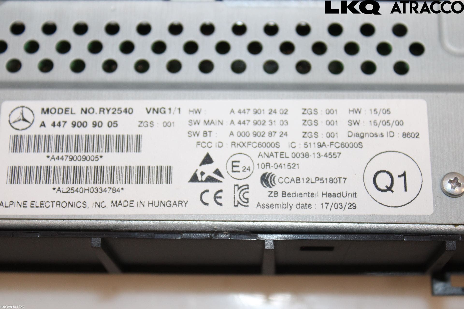 Mercedes-Benz MB VITO/V-KLASS (W640,W447,W448) 14- Cd Radio - Multimediapanel