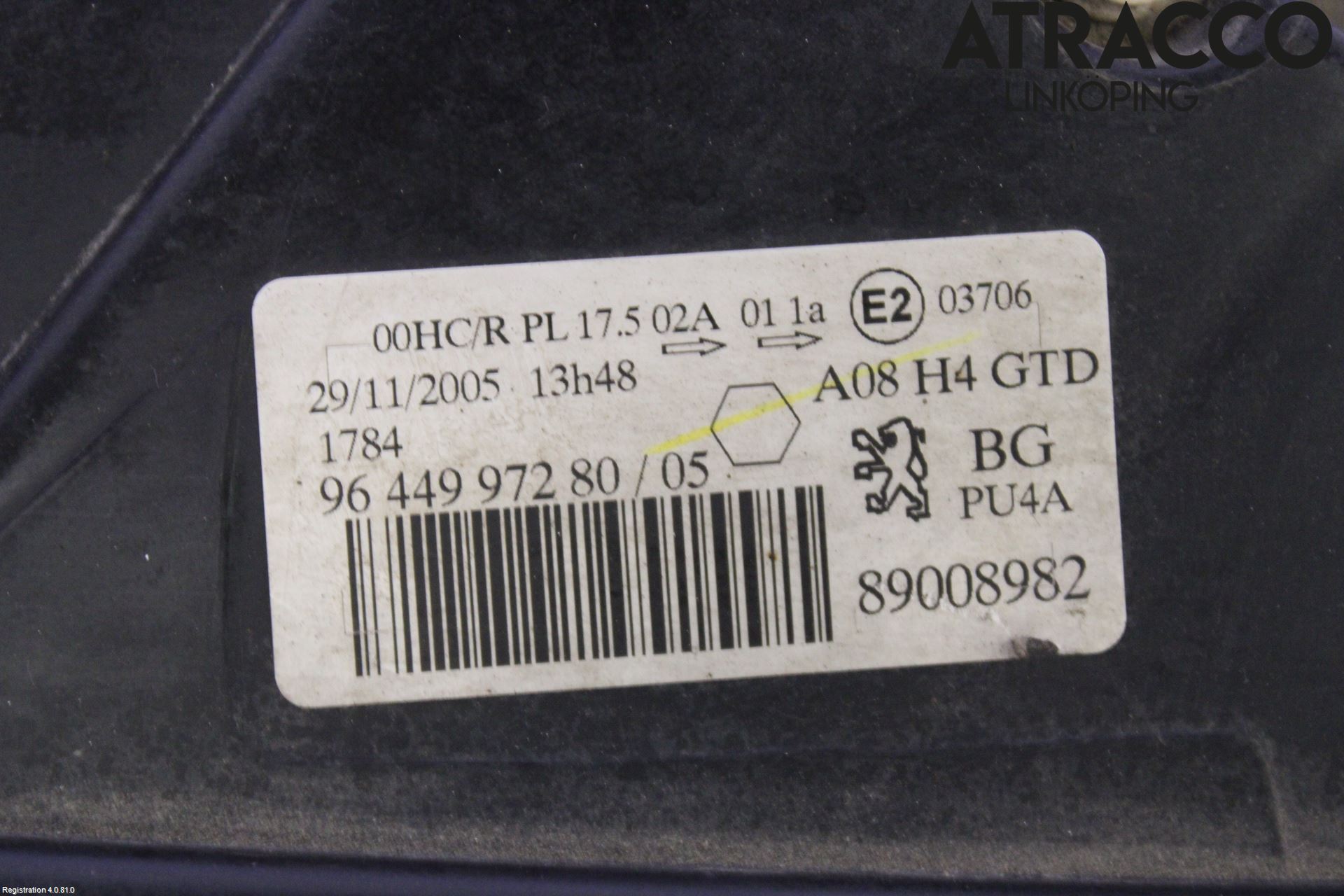 Peugeot 1007 Strålkastare Vänster