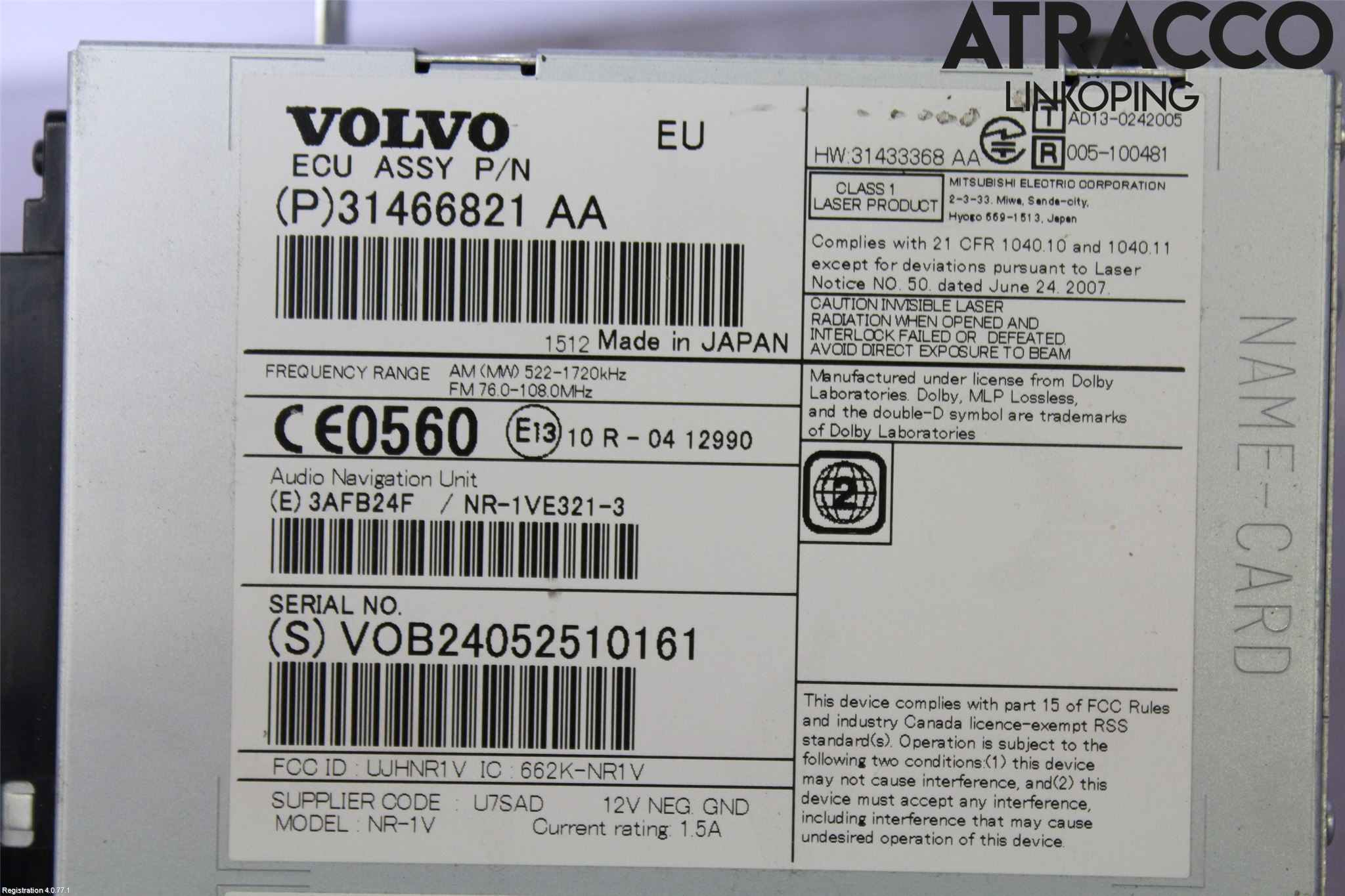 Volvo XC60 14-17 Cd Radio - Multimediapanel