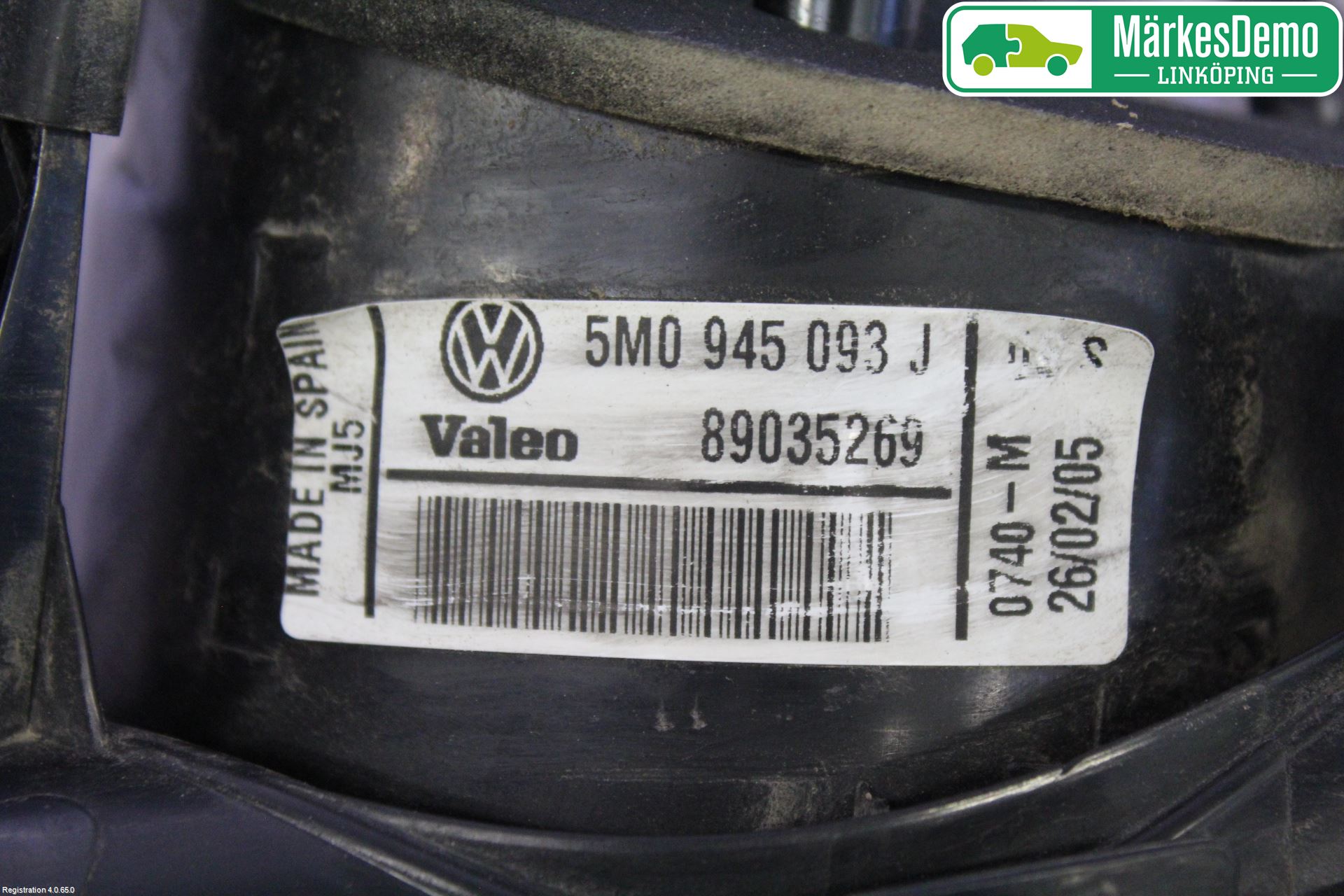 Volkswagen VW GOLF PLUS/CROSS GOLF 04-14 Bakljus Lucka Vä
