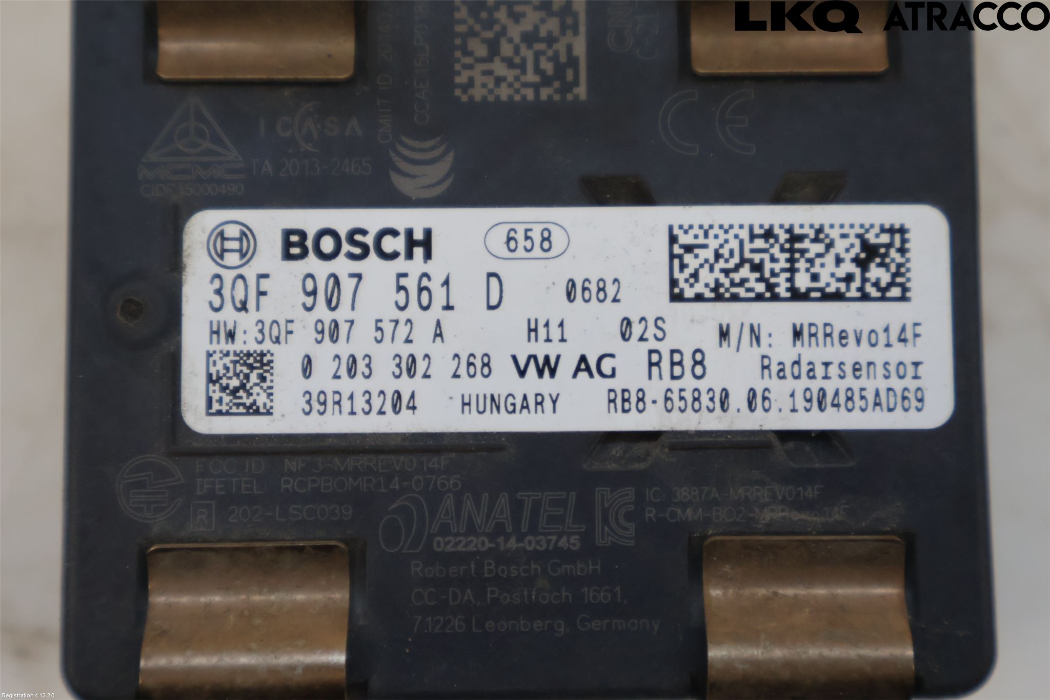 Volkswagen VW GOLF / E-GOLF VII 13-20 Sensor Aktivt Kollisionsskydd