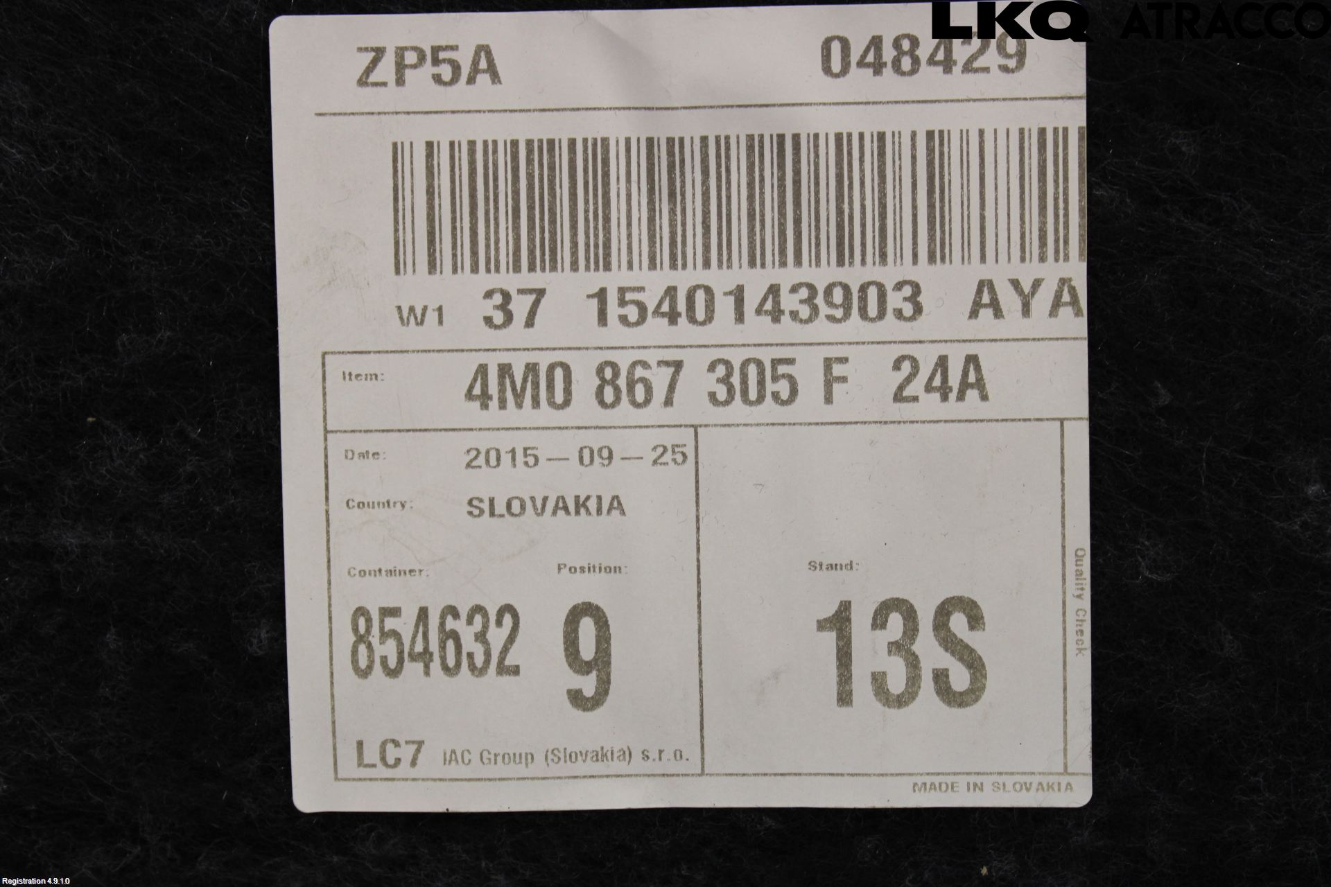 Audi Q7/SQ7 Dörrklädsel Vä