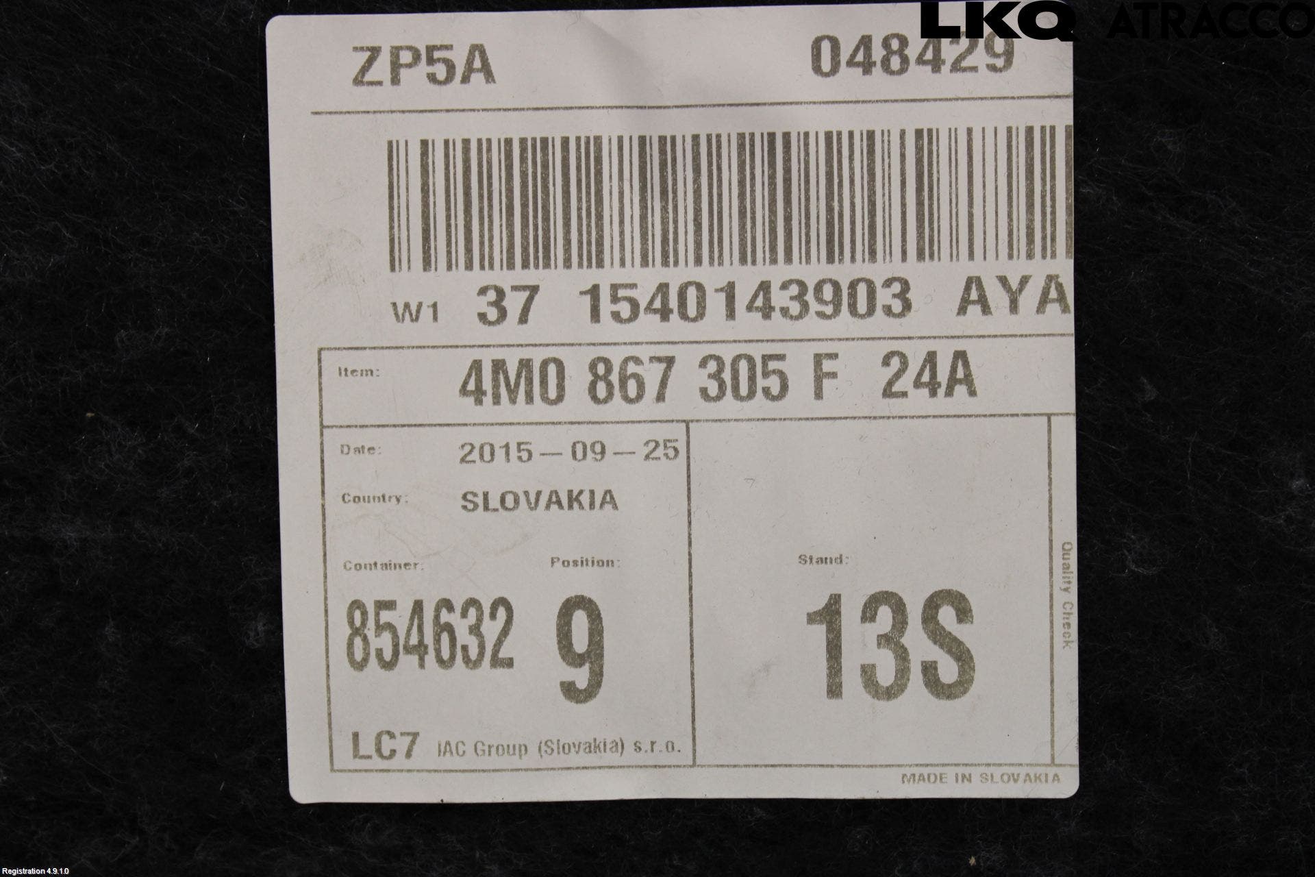 Audi Q7/SQ7 Dörrklädsel Vä